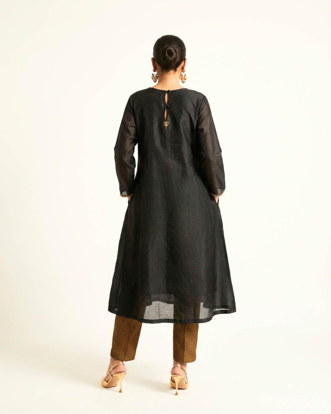 Kajal Chanderi Kurta - Charcoal