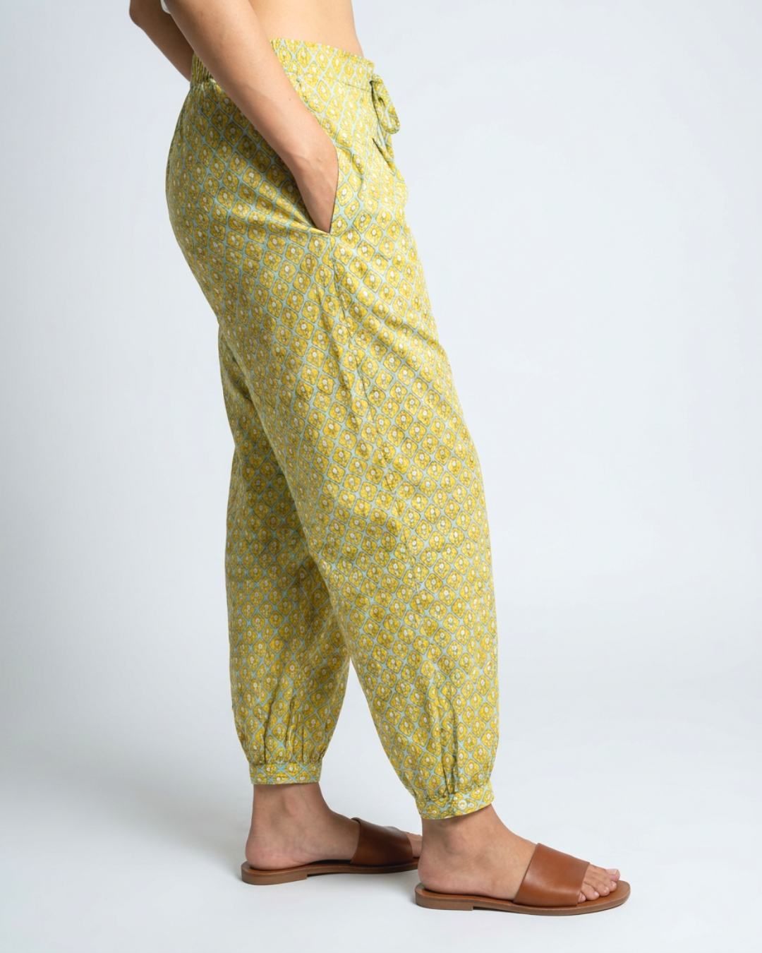 Ambar Mul Pants - Yellow & Blue