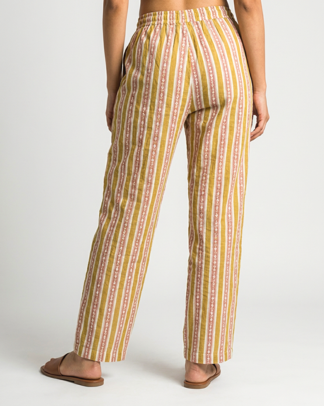 Bhini Mul Pants - Mustard & Pink