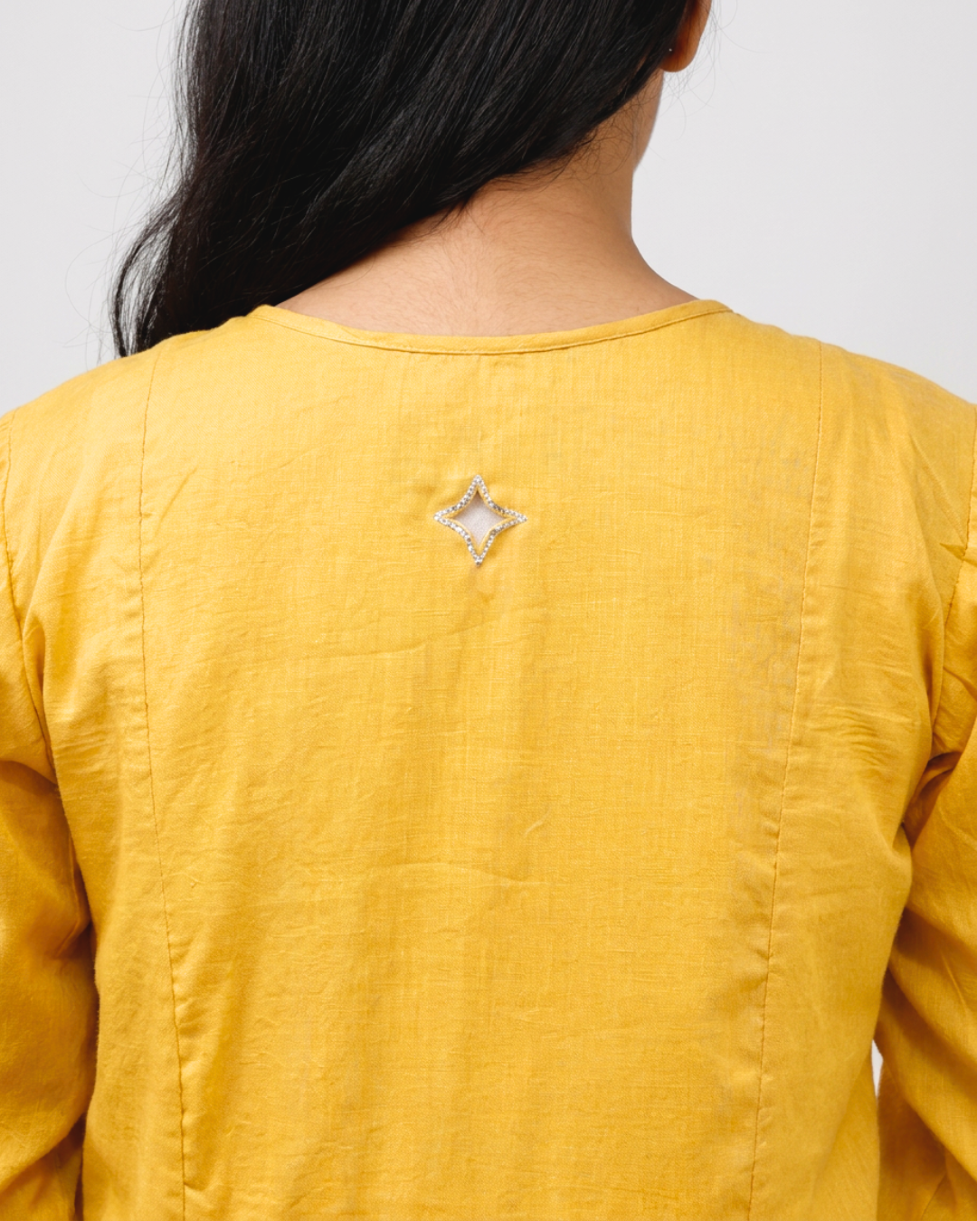 Dhoop Mul Kurta - Mustard & White