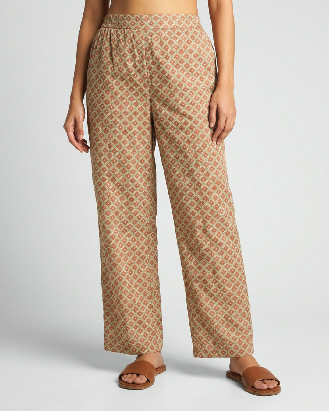 Dhun Mul Pants - Brown & Sea Green