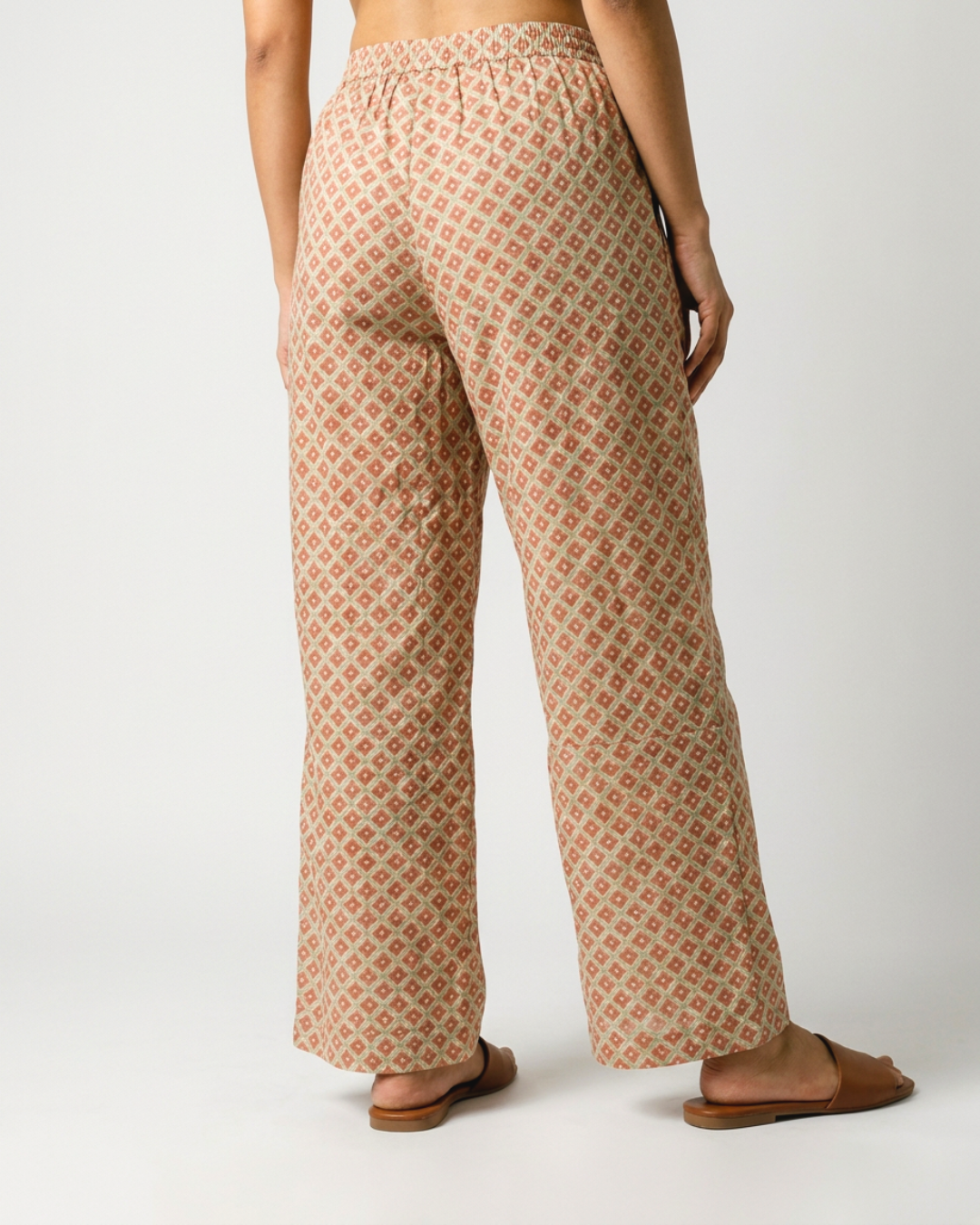 Dhun Mul Pants - Brown & Sea Green