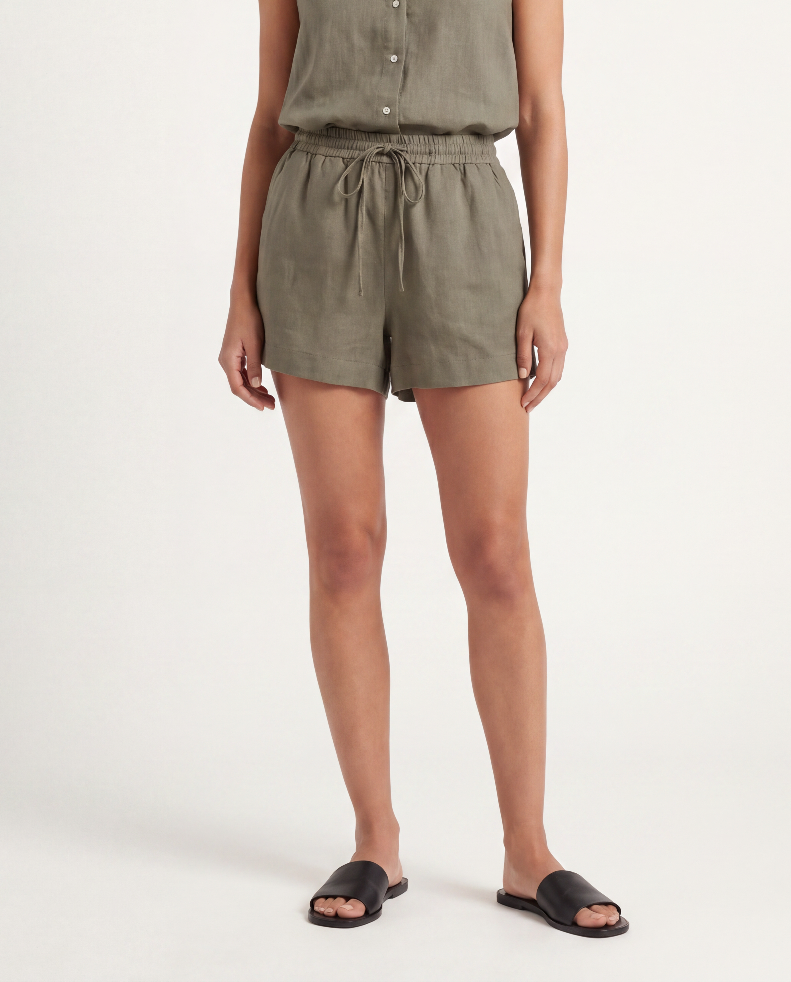 Fern Linen Shorts - Sage Green