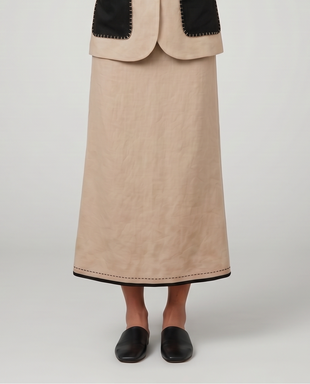 Industale Sand Linen Skirt - Beige 1