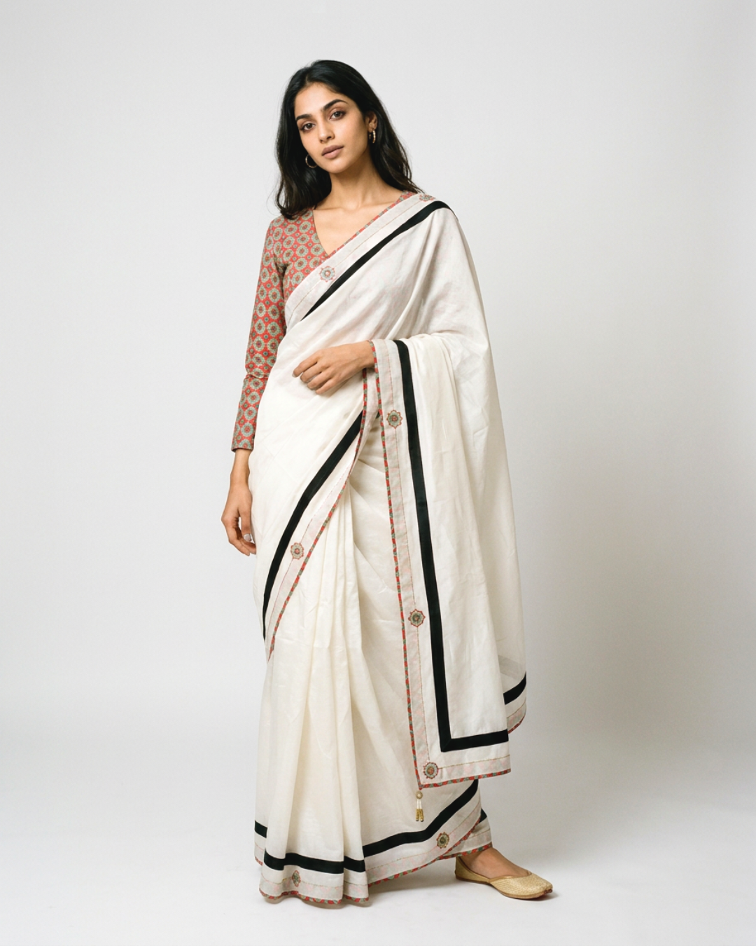Jhalak Chanderi Saree - Ivory
