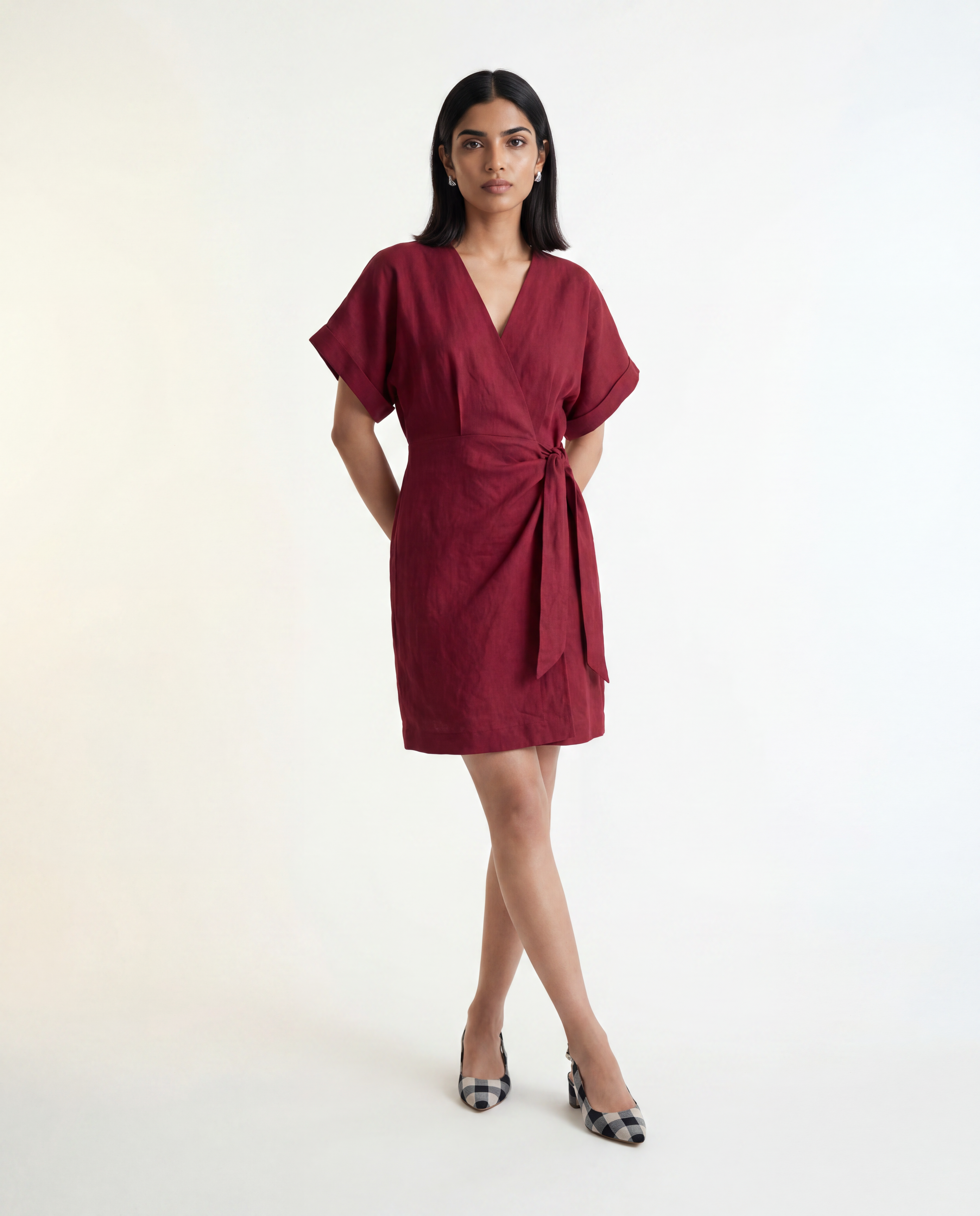 Muse Wrap Dress – Crimson Red
