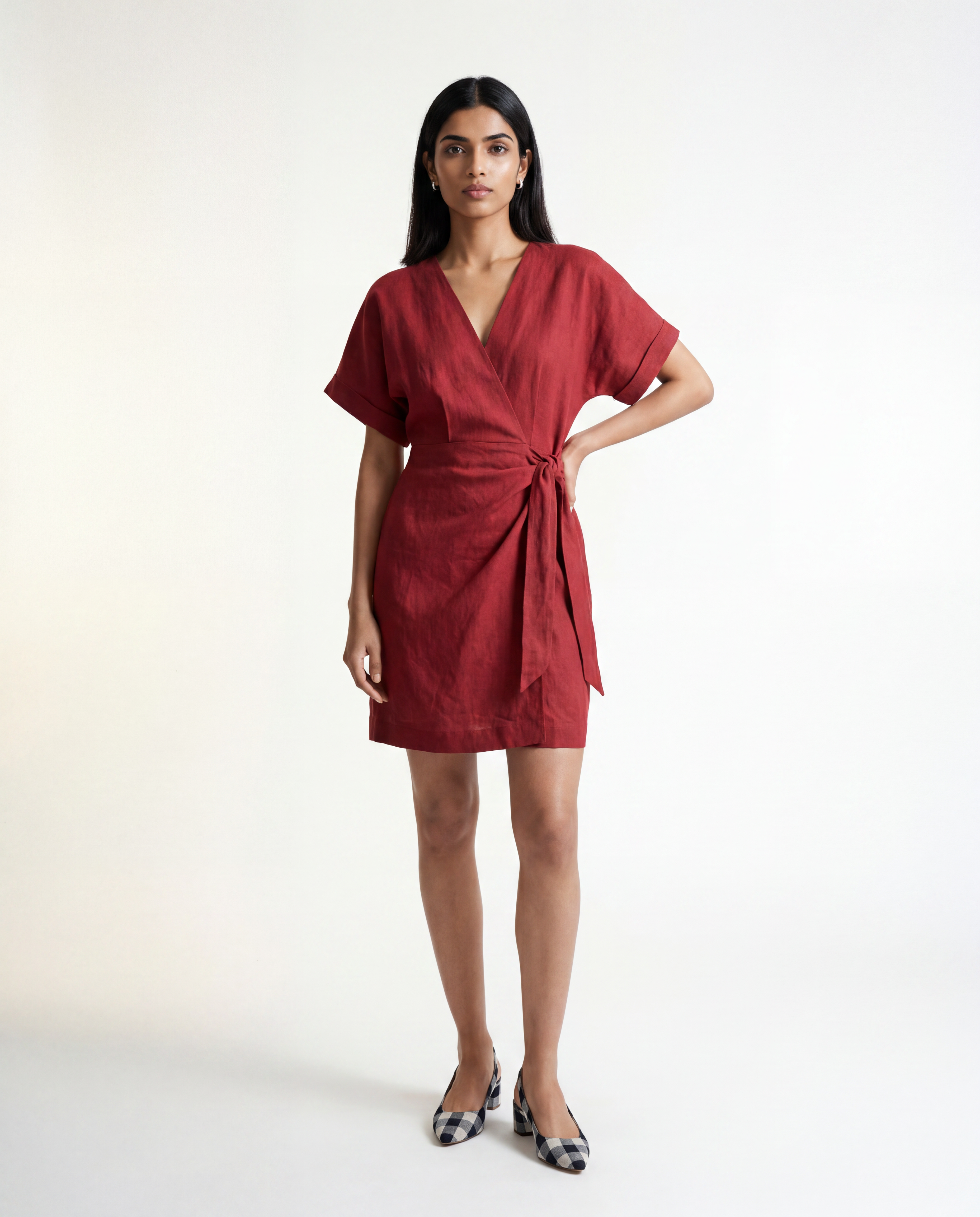 Muse Wrap Dress – Crimson Red