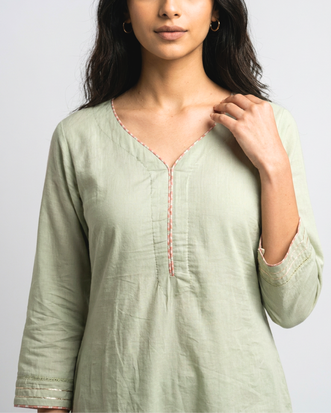 Ragini Mul Kurta - Sea Green