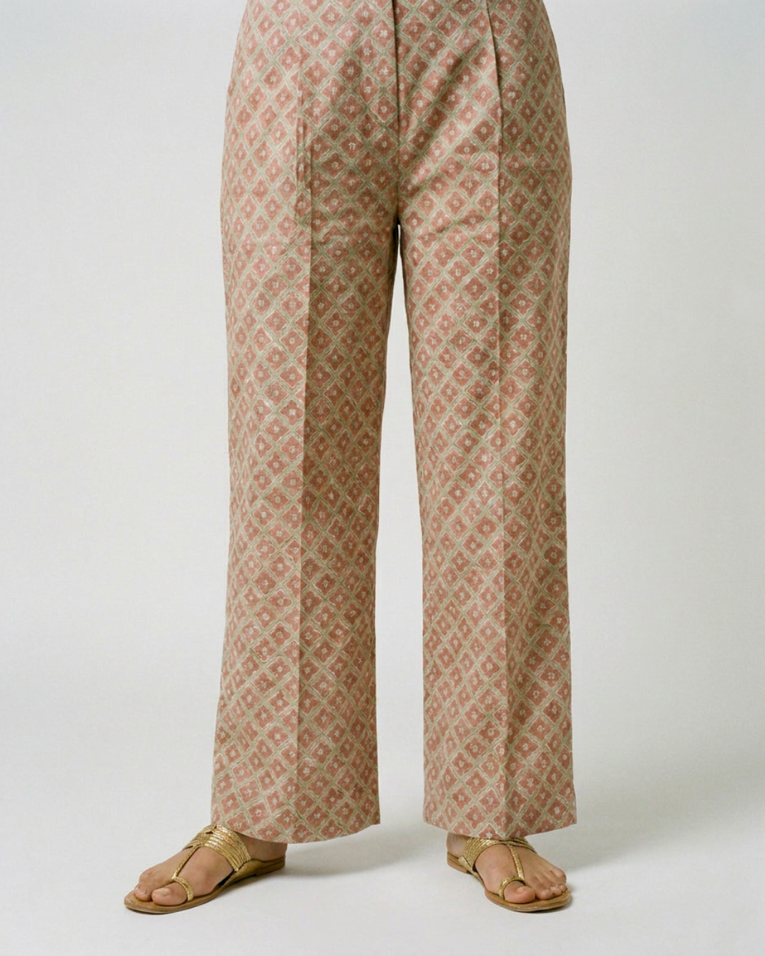 Rawani Mul Coord Set - Brown & Sea Green