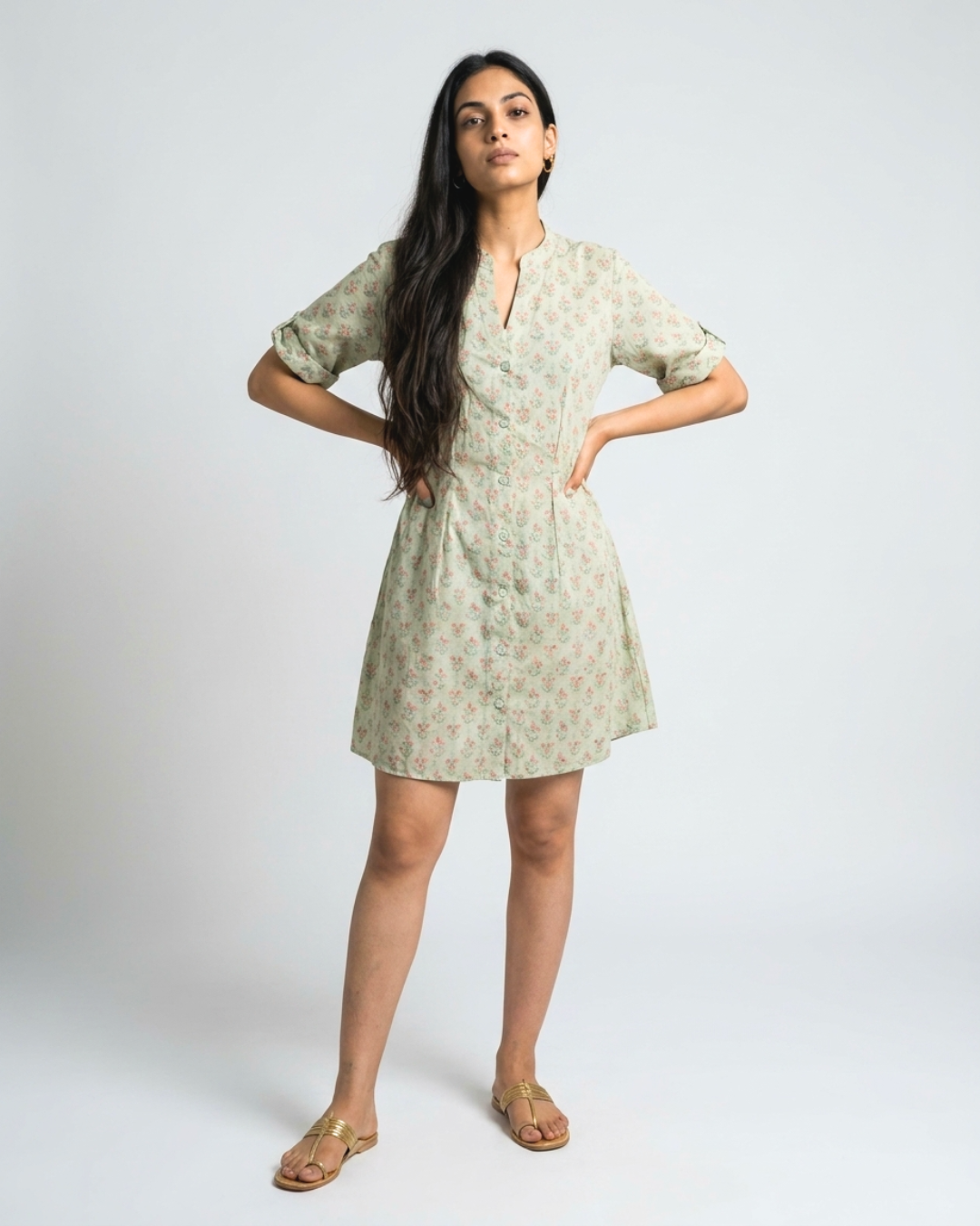 Ritu Mul Dress - Sea Green