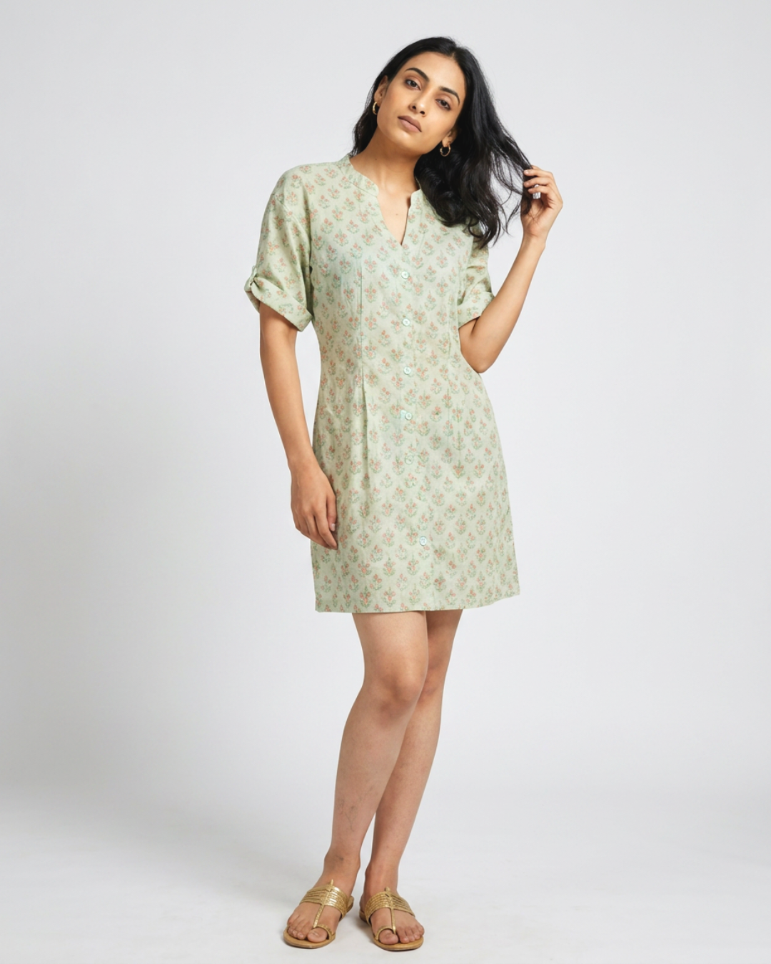 Ritu Mul Dress - Sea Green