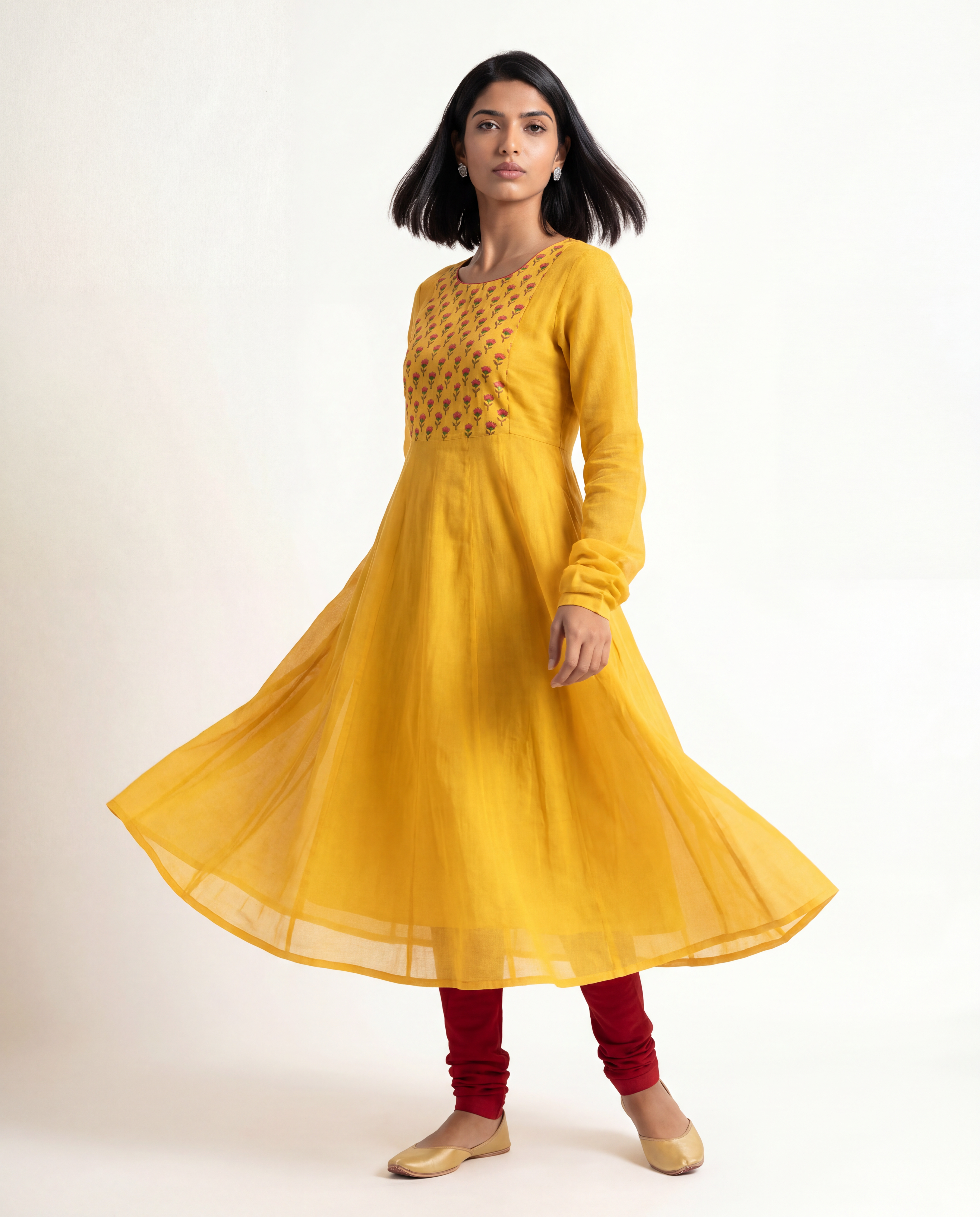 Saffron Doria Kurta - Yellow