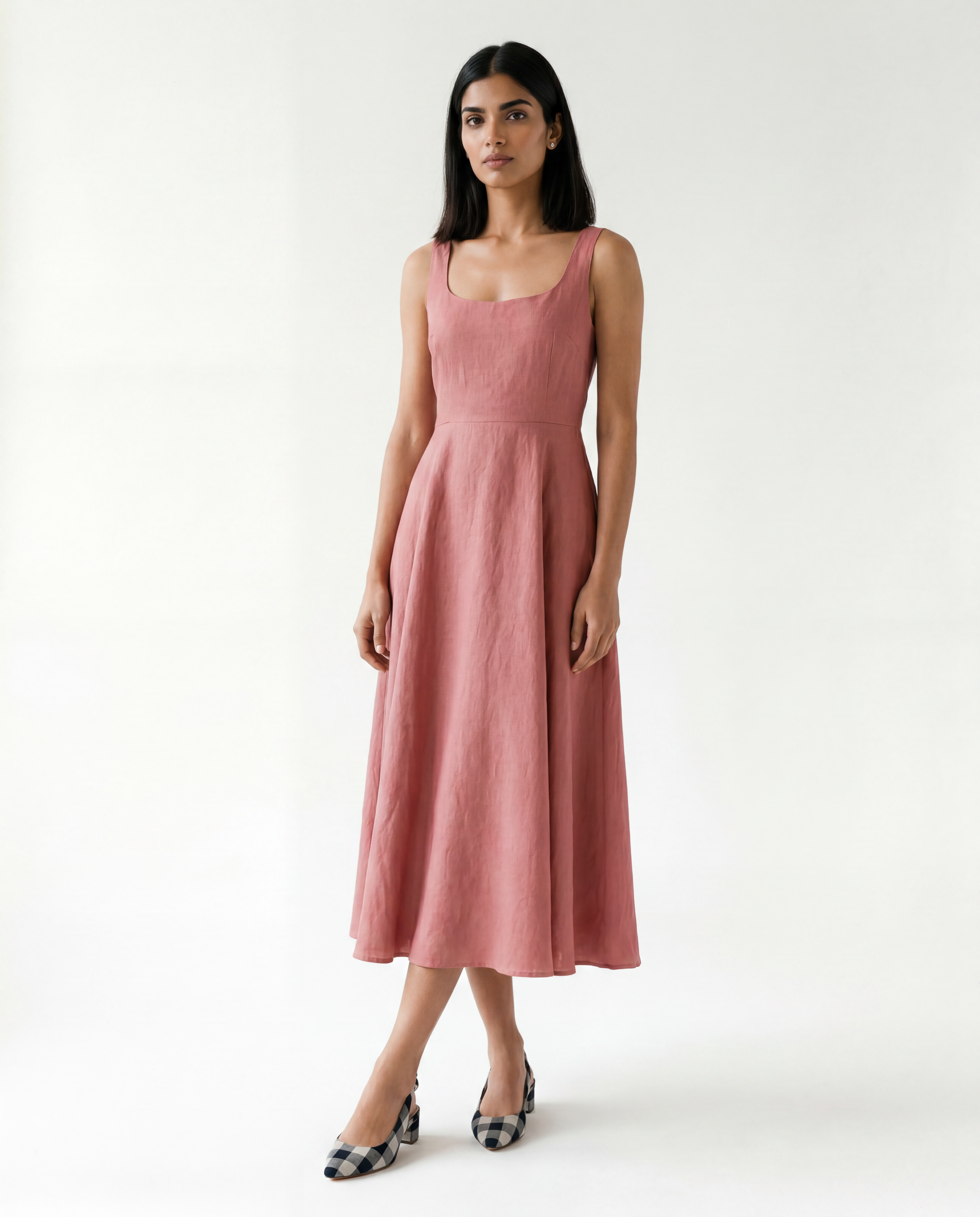 Sail Linen Dress - Pink