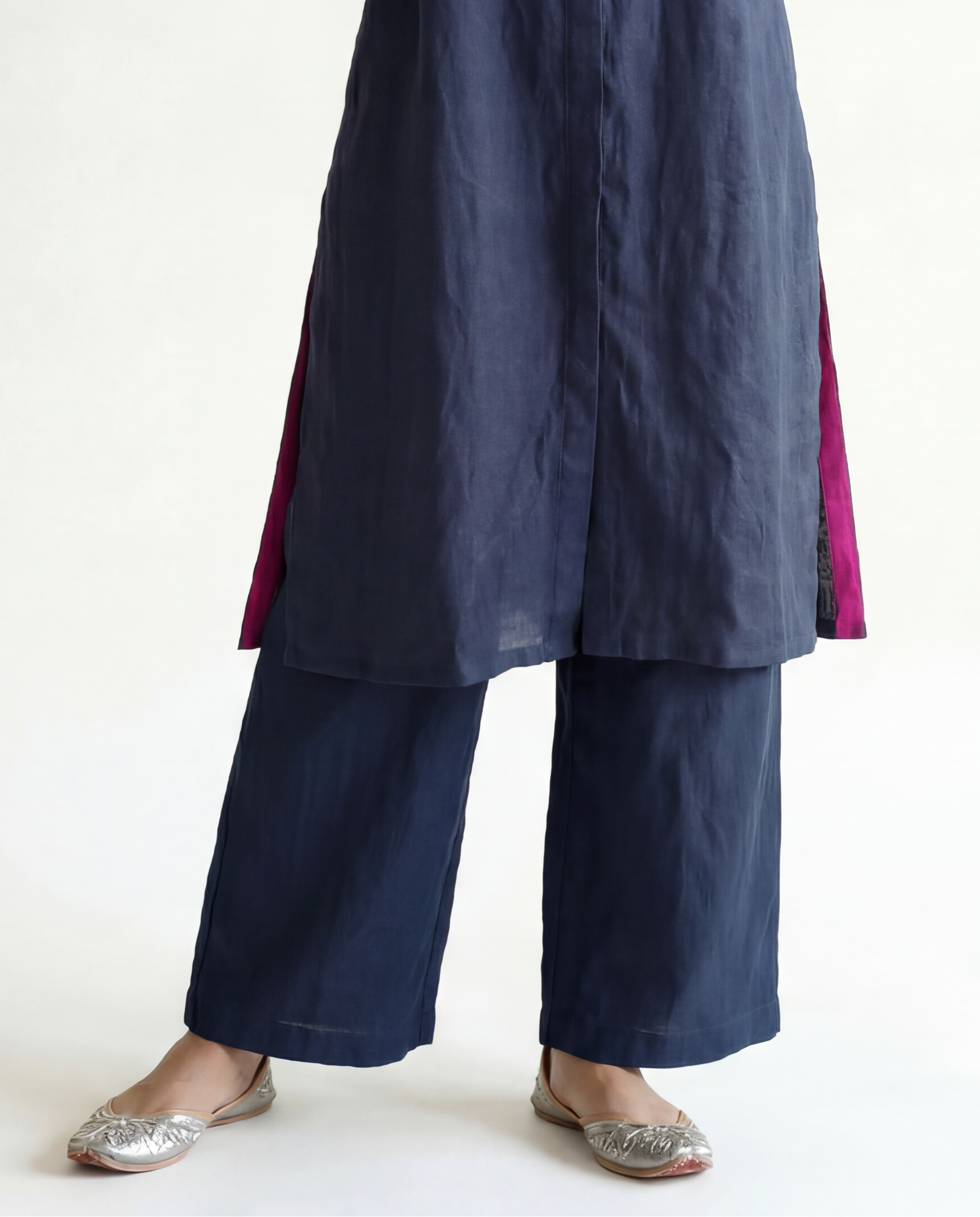Tara Linen Pants - Navy Blue
