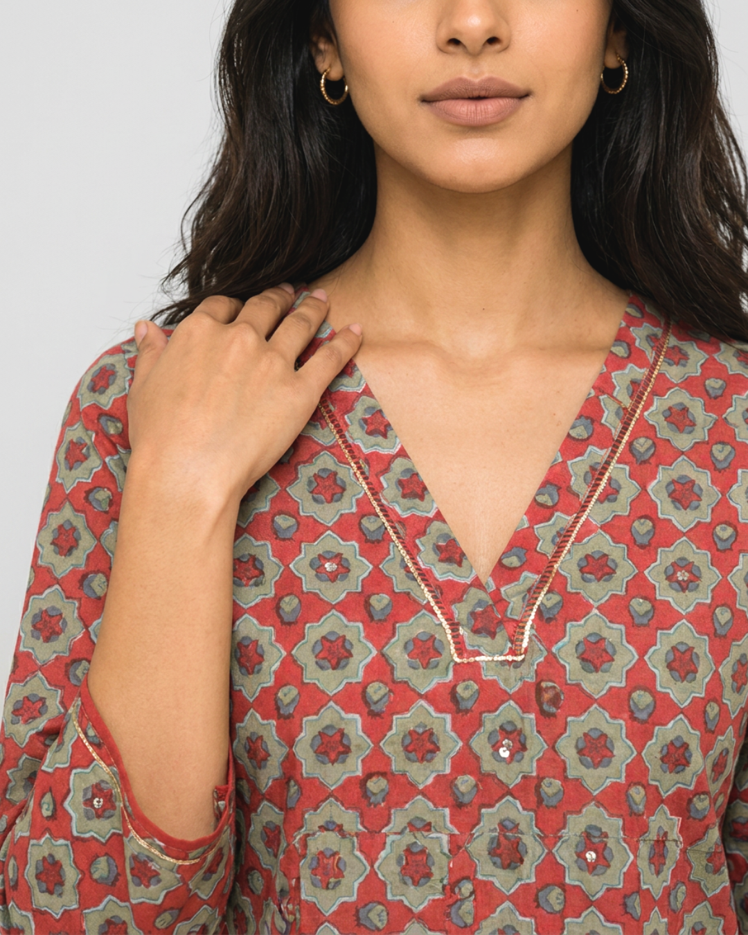 Vaani Mul Kurta - Crimson Red
