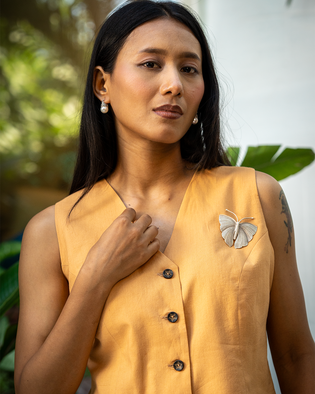 Tan Brown Cotton Waistcoat Top