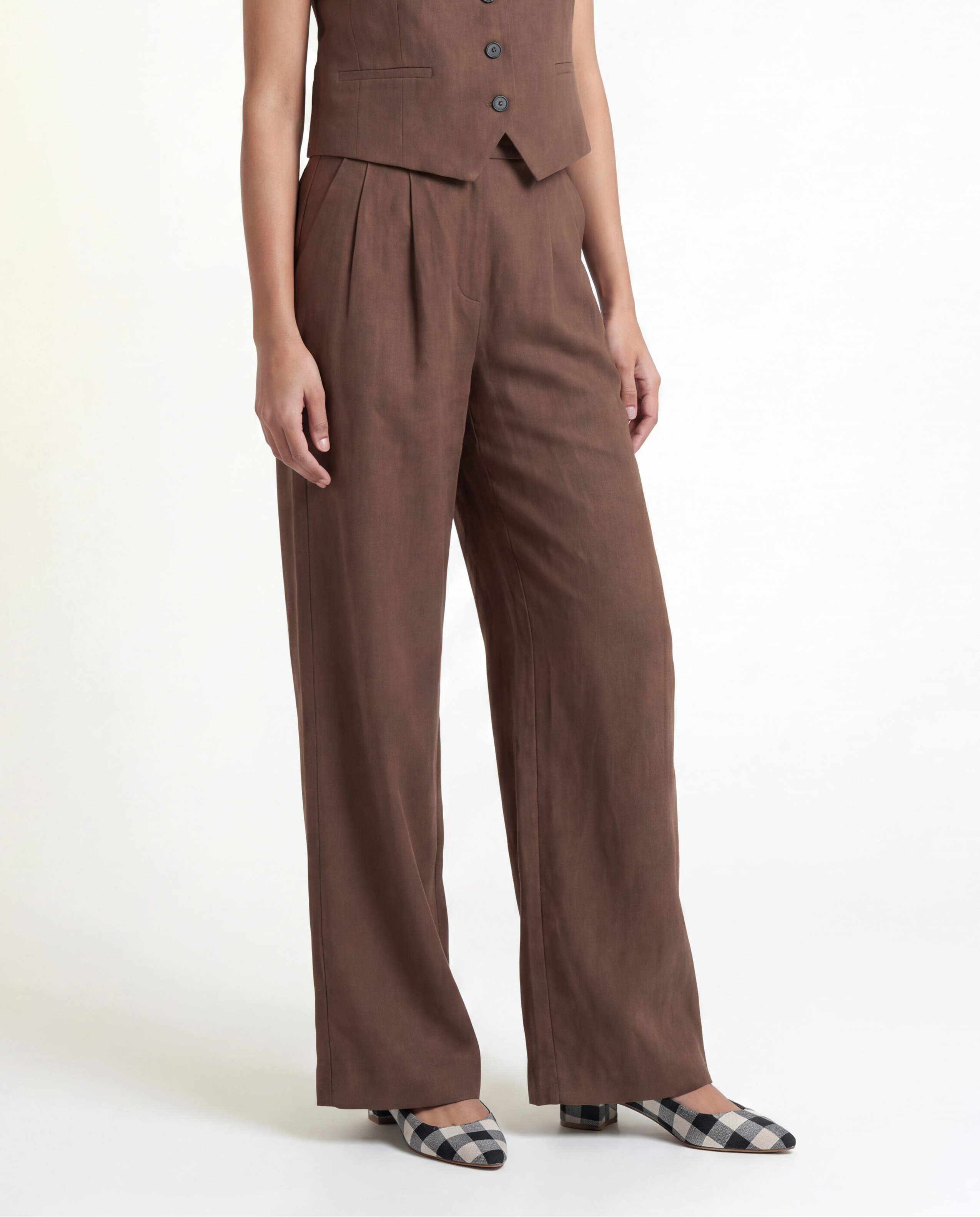 Wren Linen Pants - Coffee Brown