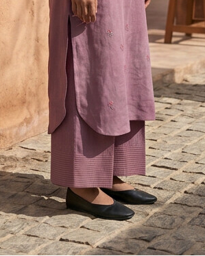 Berry Linen Pants - Plum Purple