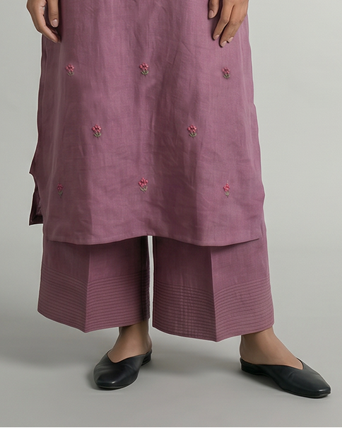 Berry Linen Pants - Plum Purple