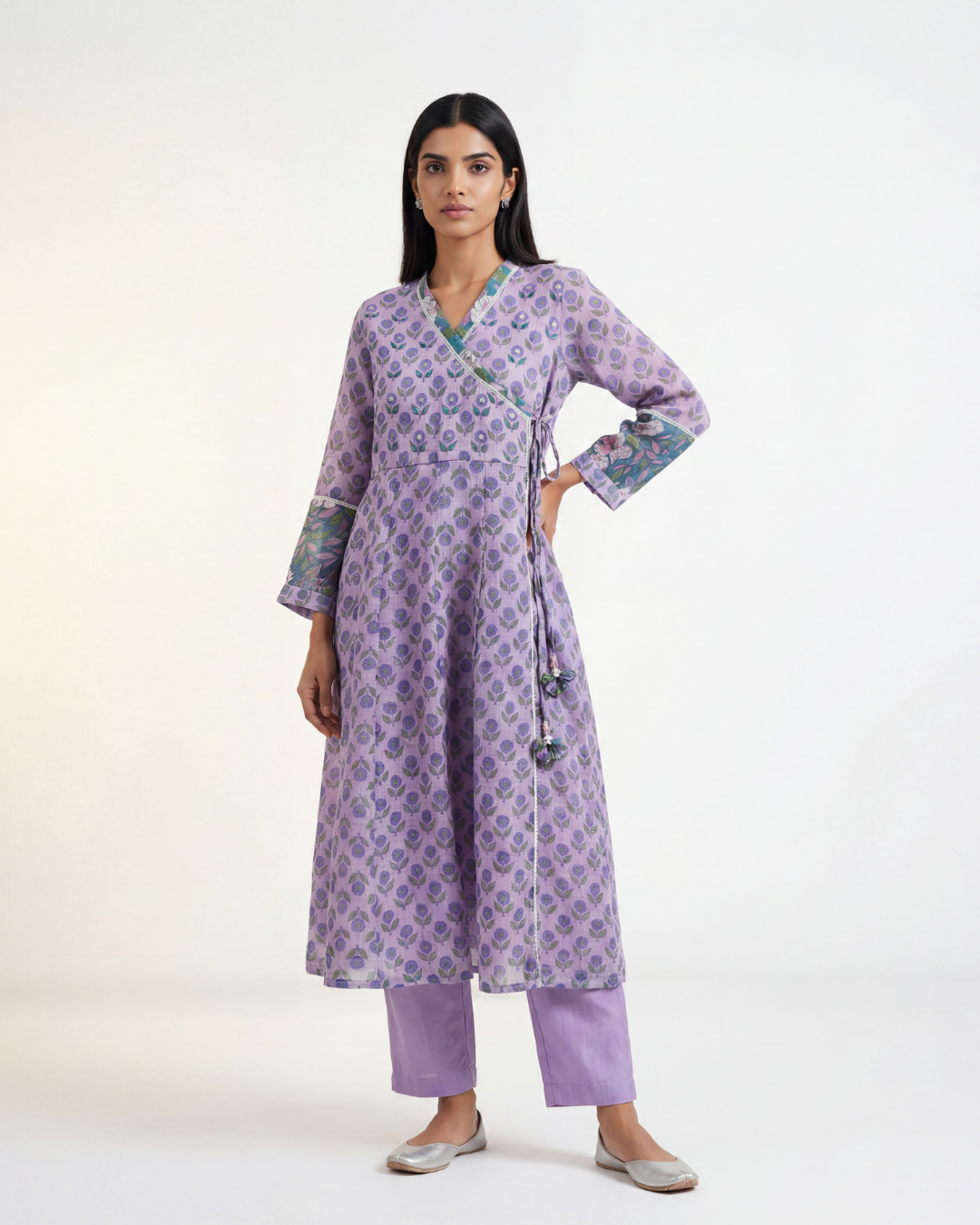 Willow Doria Angrakha Kurta Set - Lavender