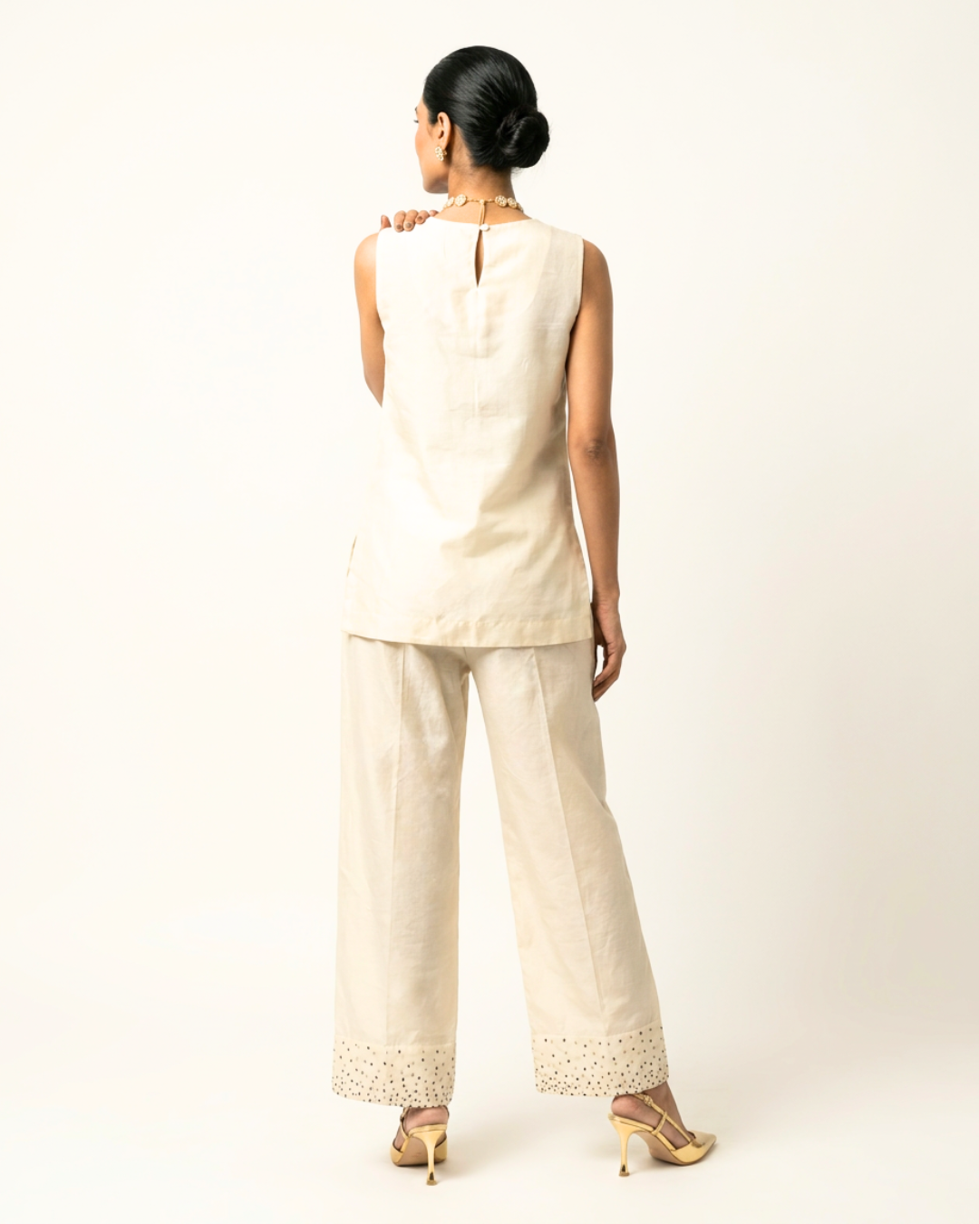 Ujla Chanderi Coord Set - Ivory
