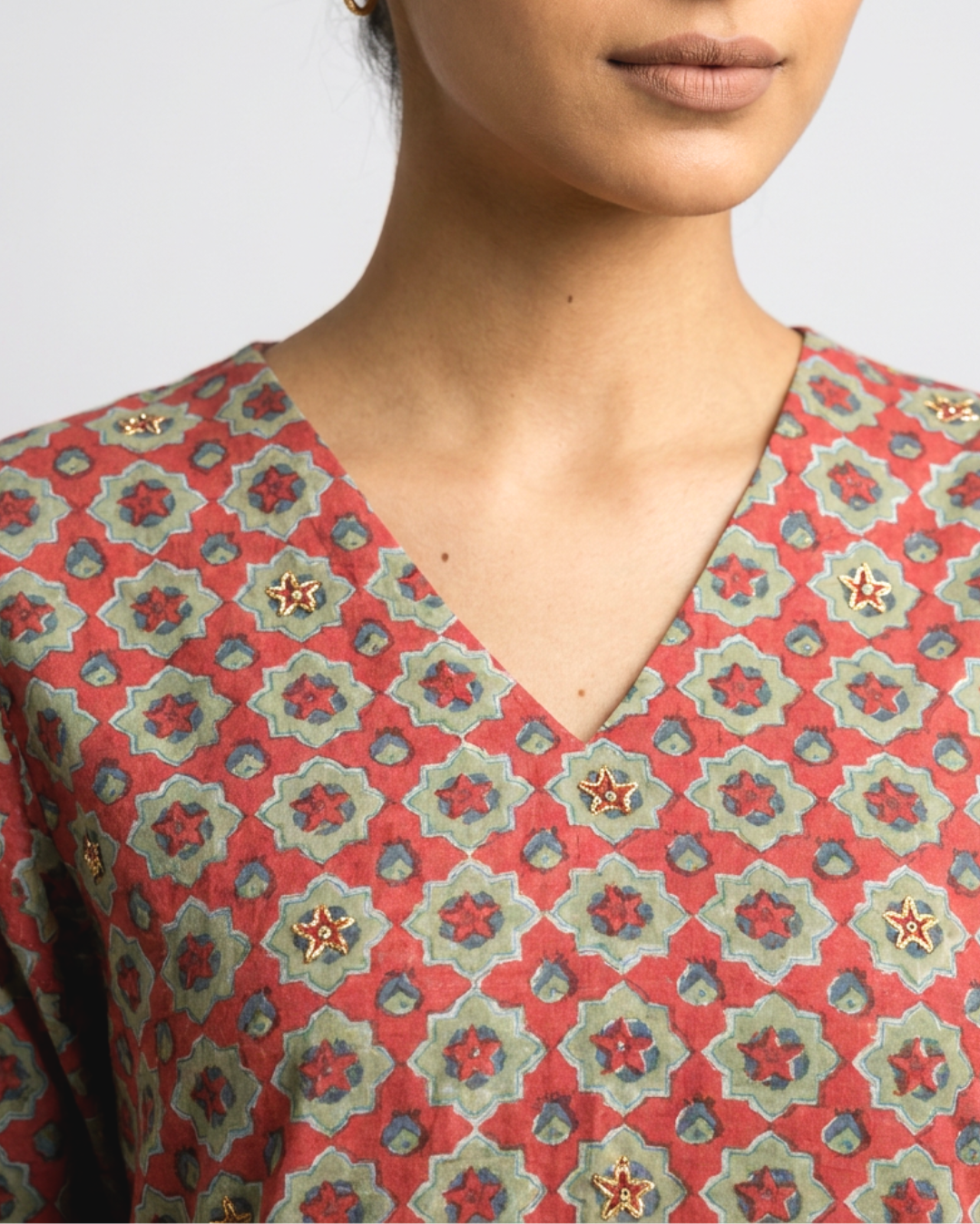 Taal Mul Kurta - Crimson Red