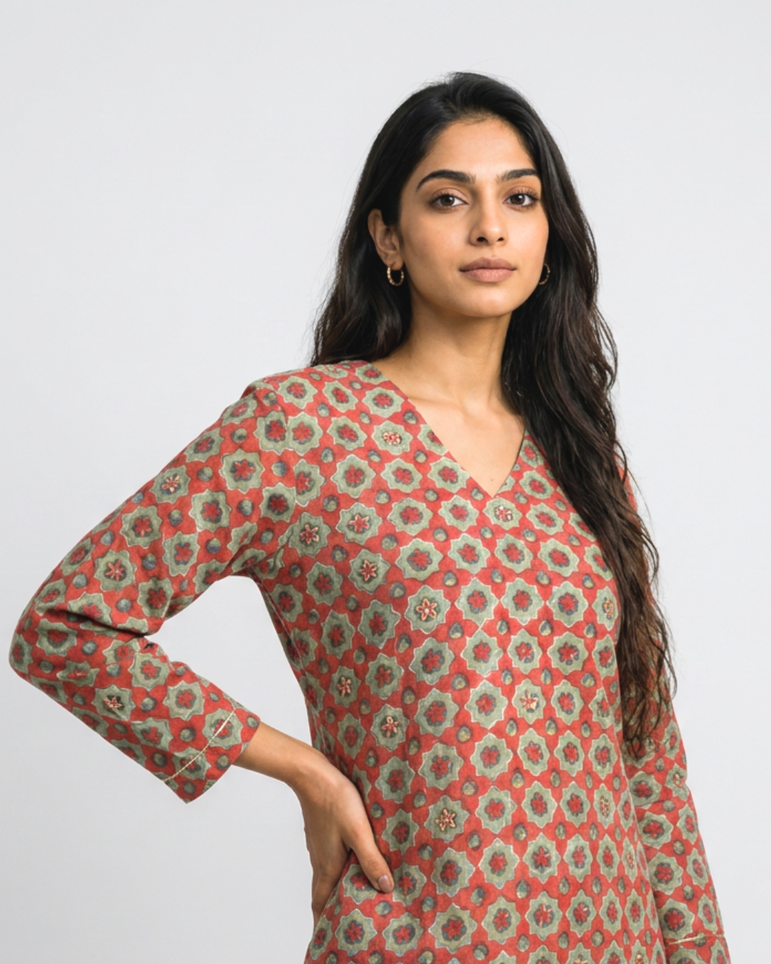 Taal Mul Kurta - Crimson Red