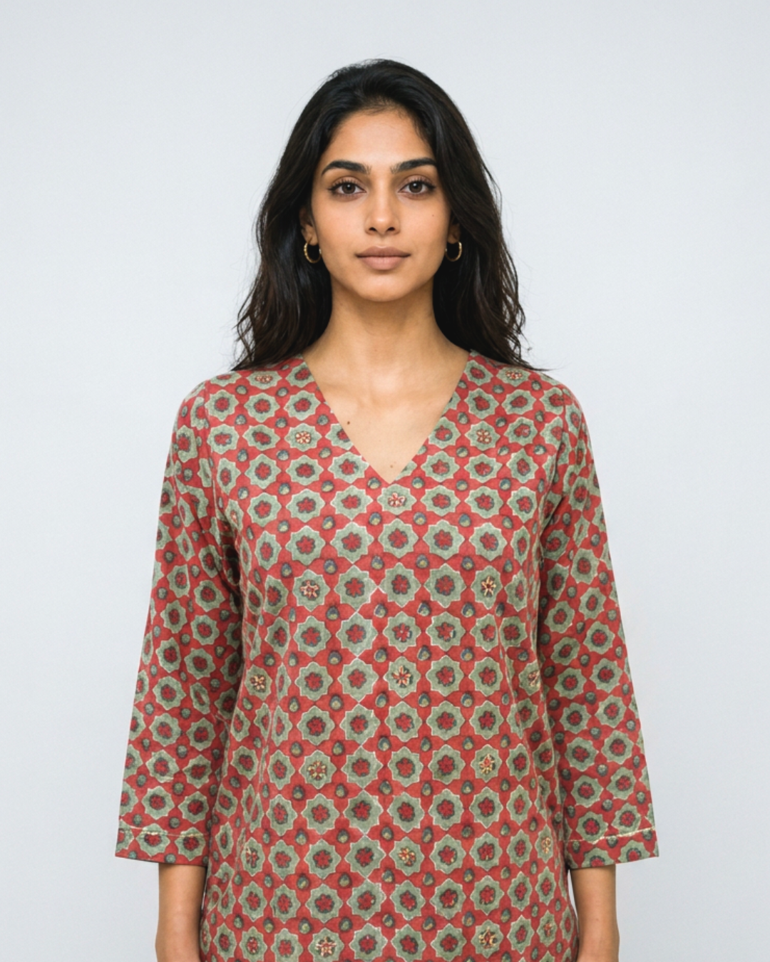 Taal Mul Kurta - Crimson Red