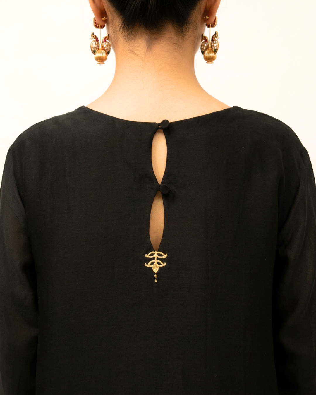 Kajal Chanderi Kurta - Charcoal