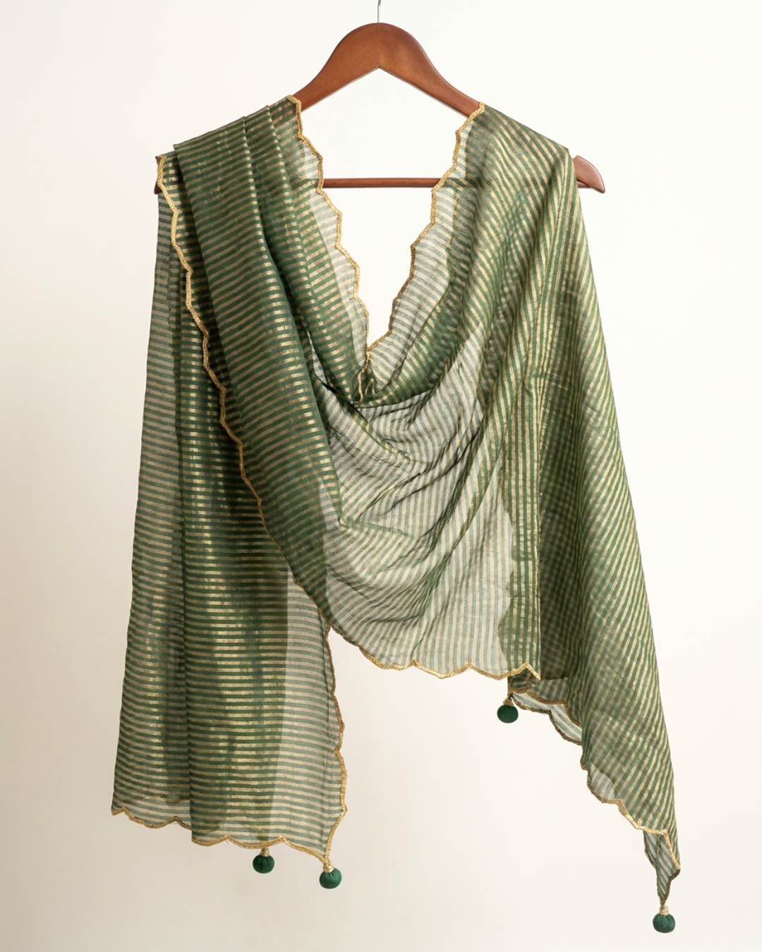 Abhya Tissue Chanderi Dupatta - Green