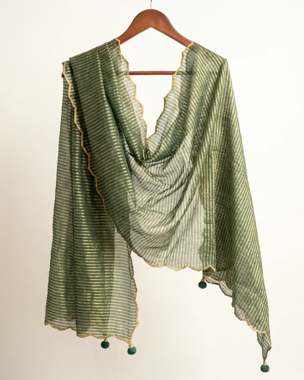 Abhya Tissue Chanderi Dupatta - Green
