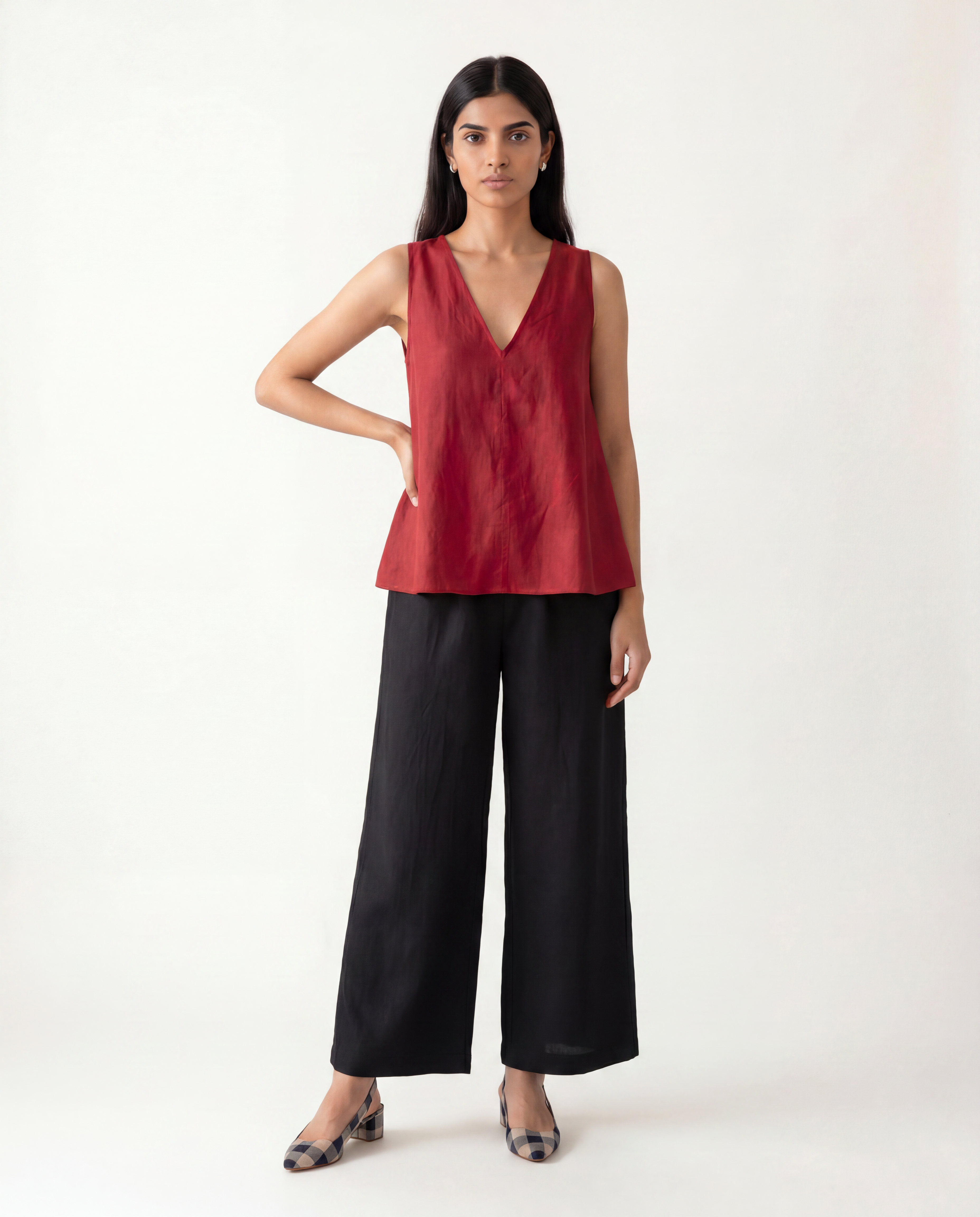 Aurora Linen Coord Set - Crimson Red