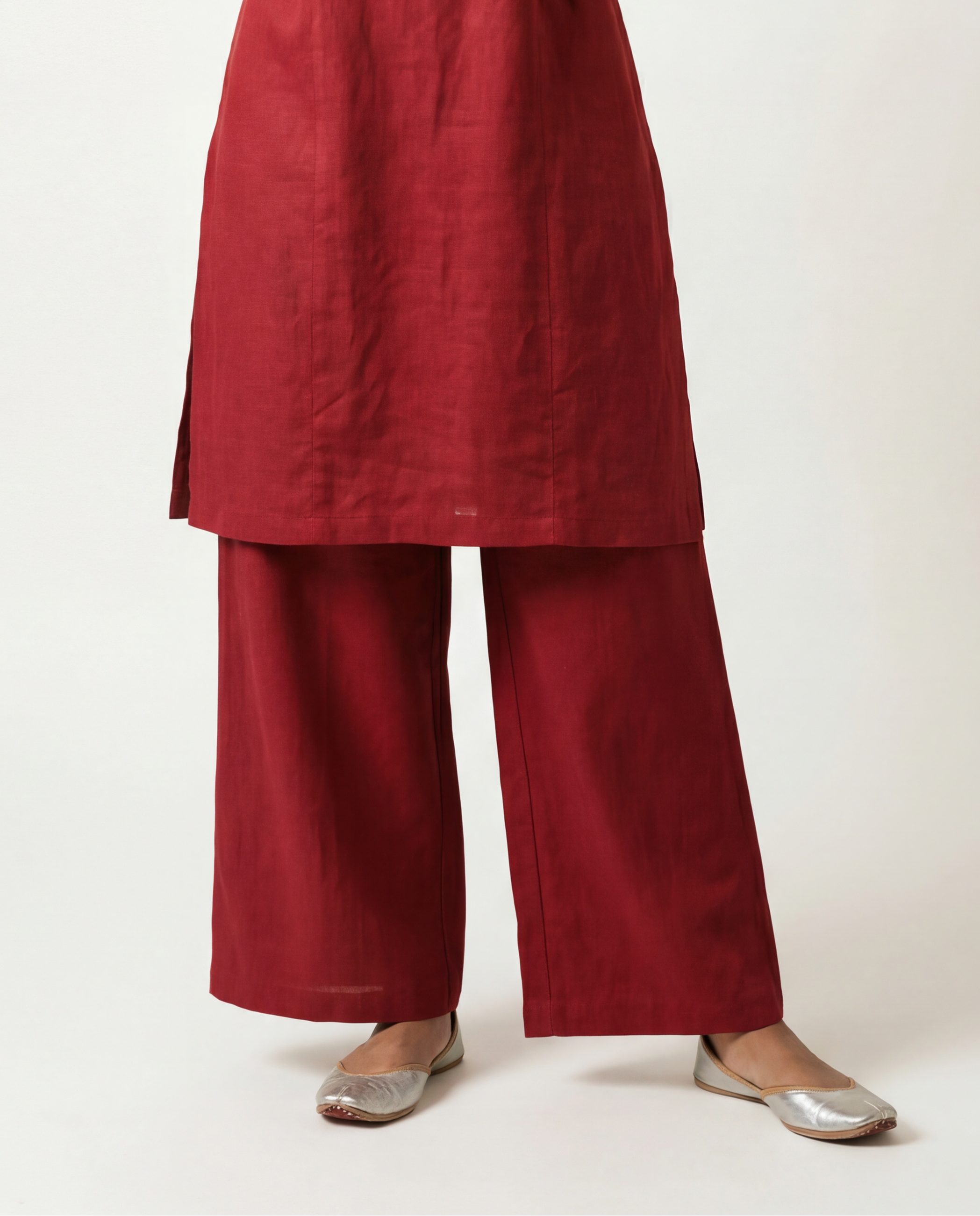 Dawn Linen Pants - Crimson Red