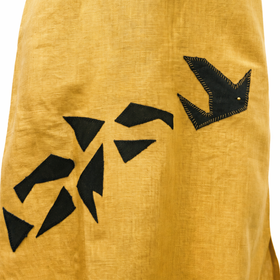 Industale-Finch Linen Dress - Mustard Yellow-5