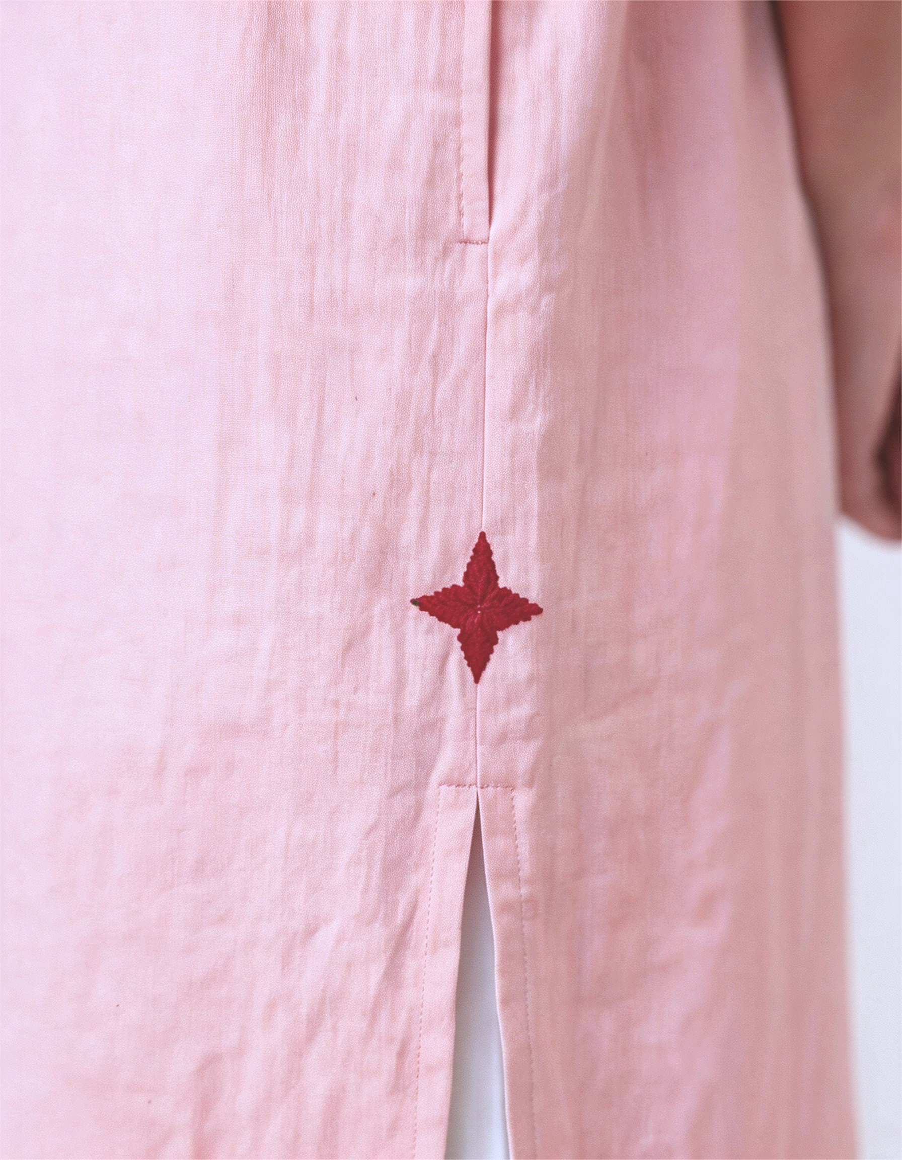 Industale Blush Linen Kurta - Baby Pink 1