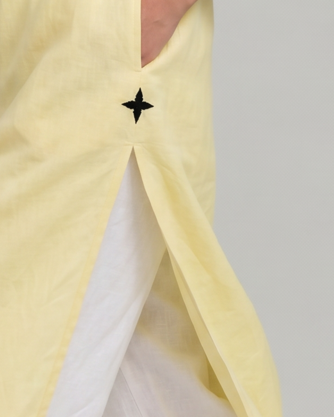 Industale Lemon Linen Kurta Set - Butter Yellow 2