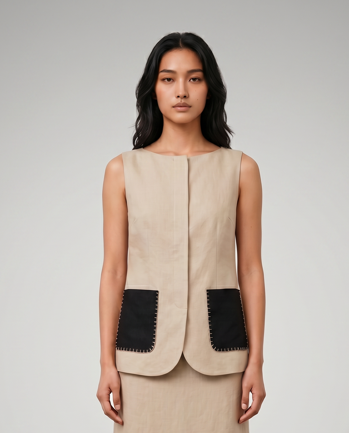 Industale Sand Linen Top - Beige 1