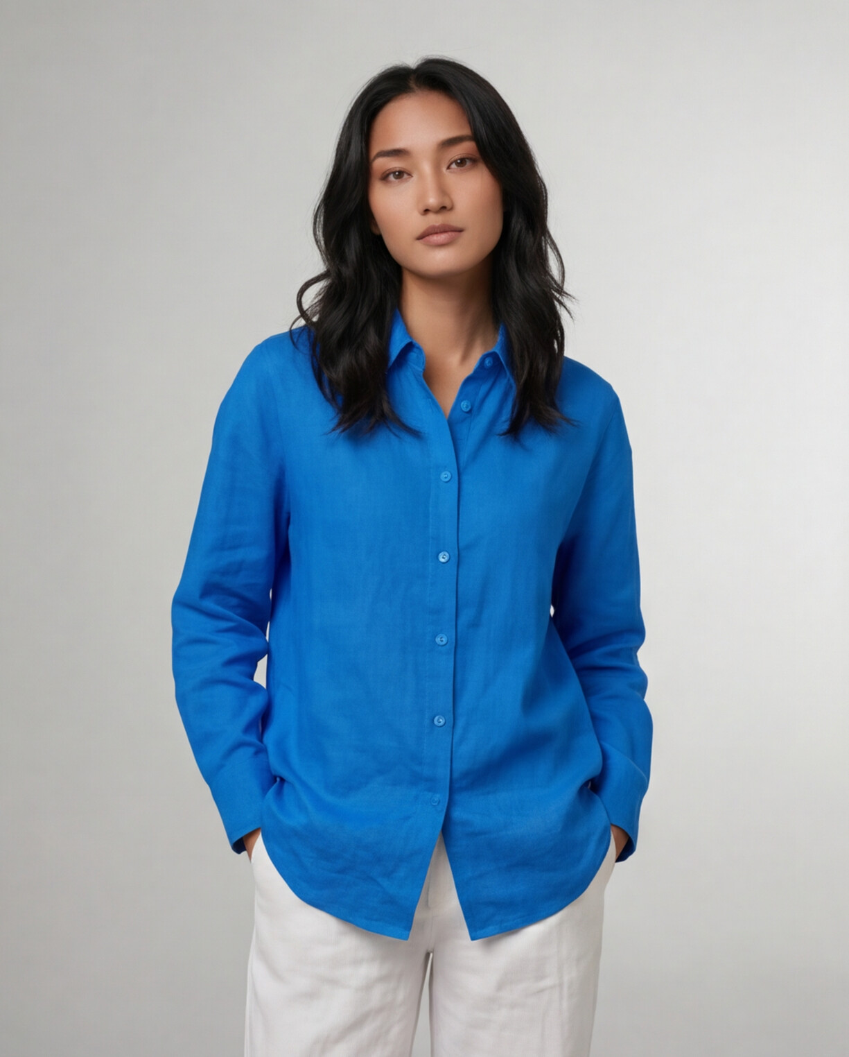  Industale Solid Linen Shirt - Ink Blue 3