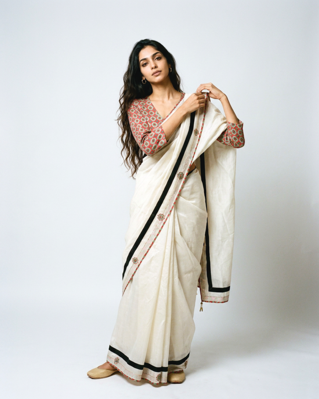 Jhalak Chanderi Saree - Ivory
