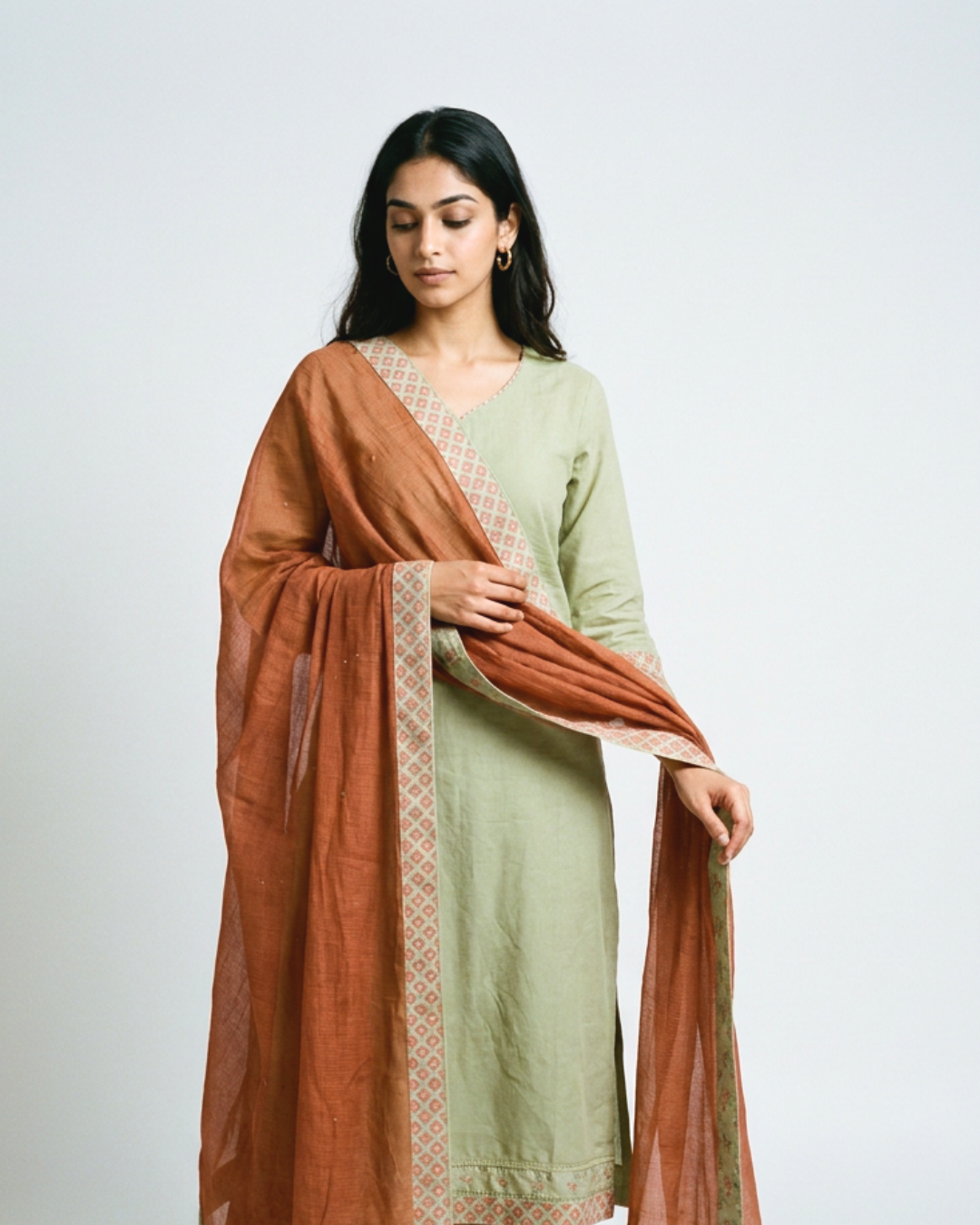 Ragini Mul Kurta Set - Sea Green