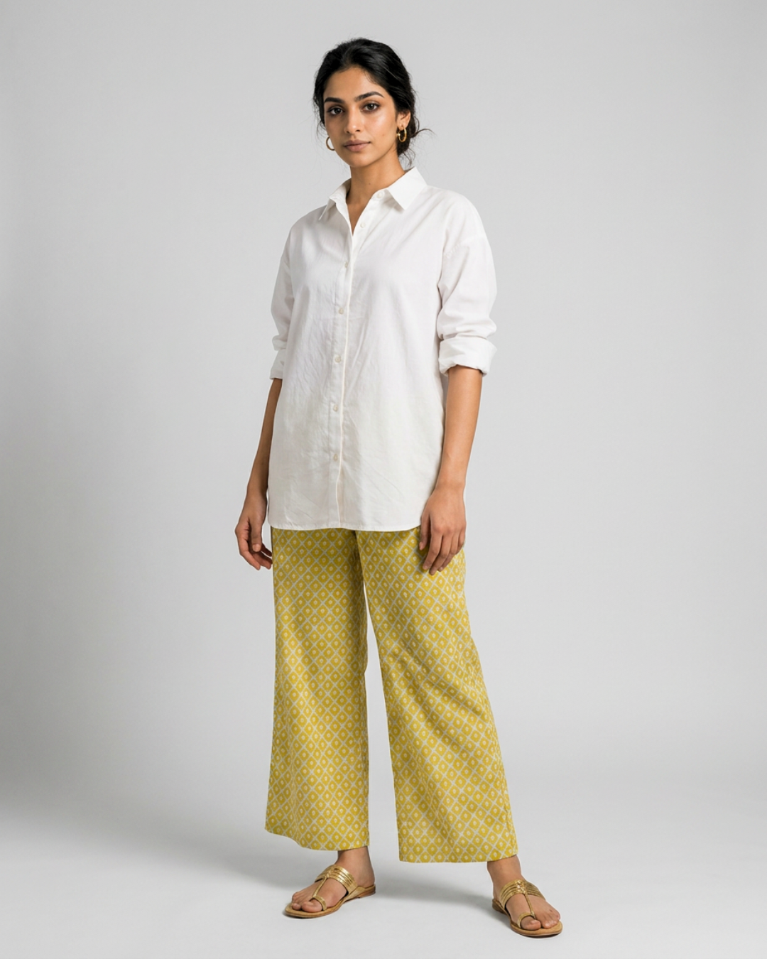 Rahi Mul Pants - Yellow & Blue