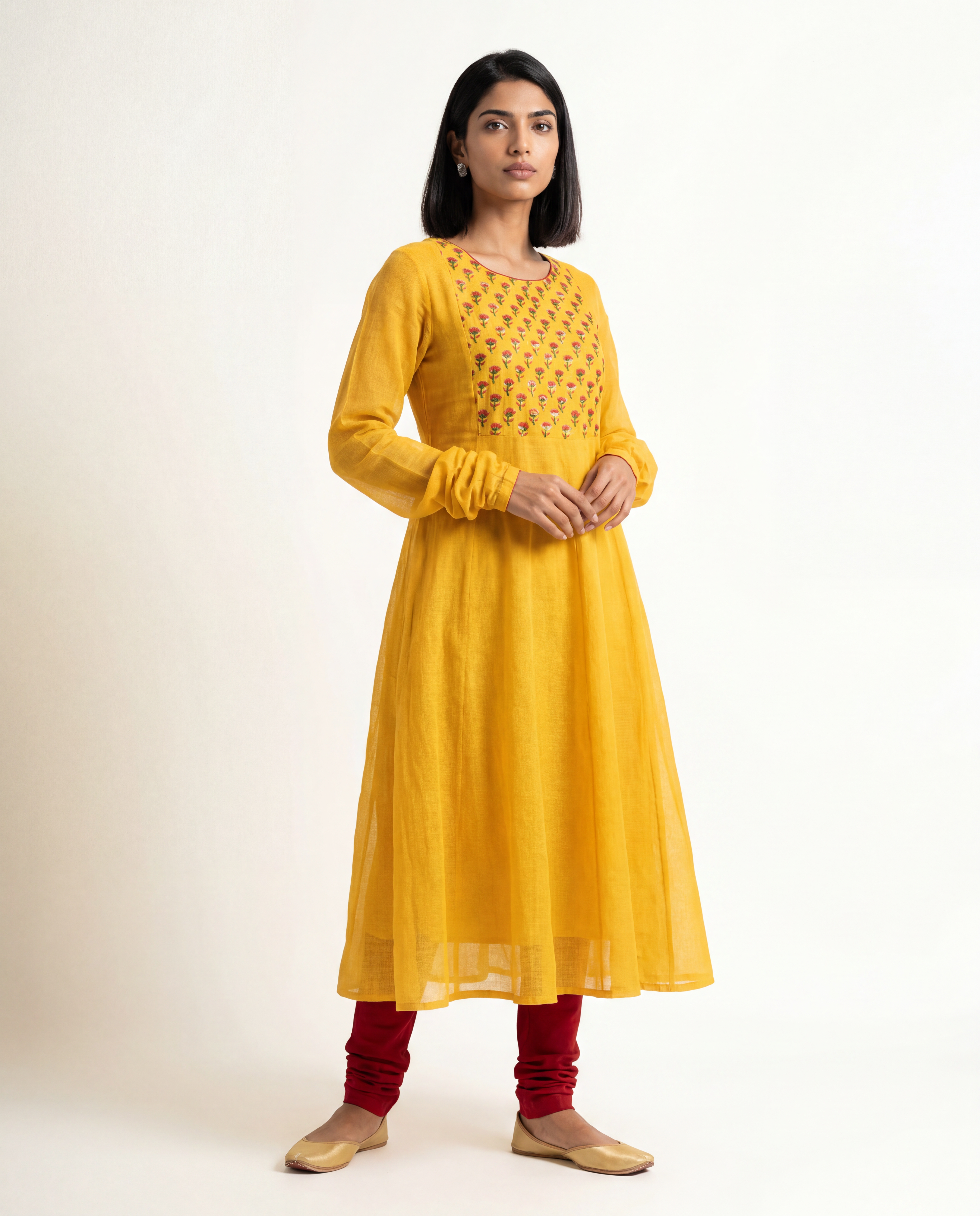 Saffron Doria Kurta - Yellow