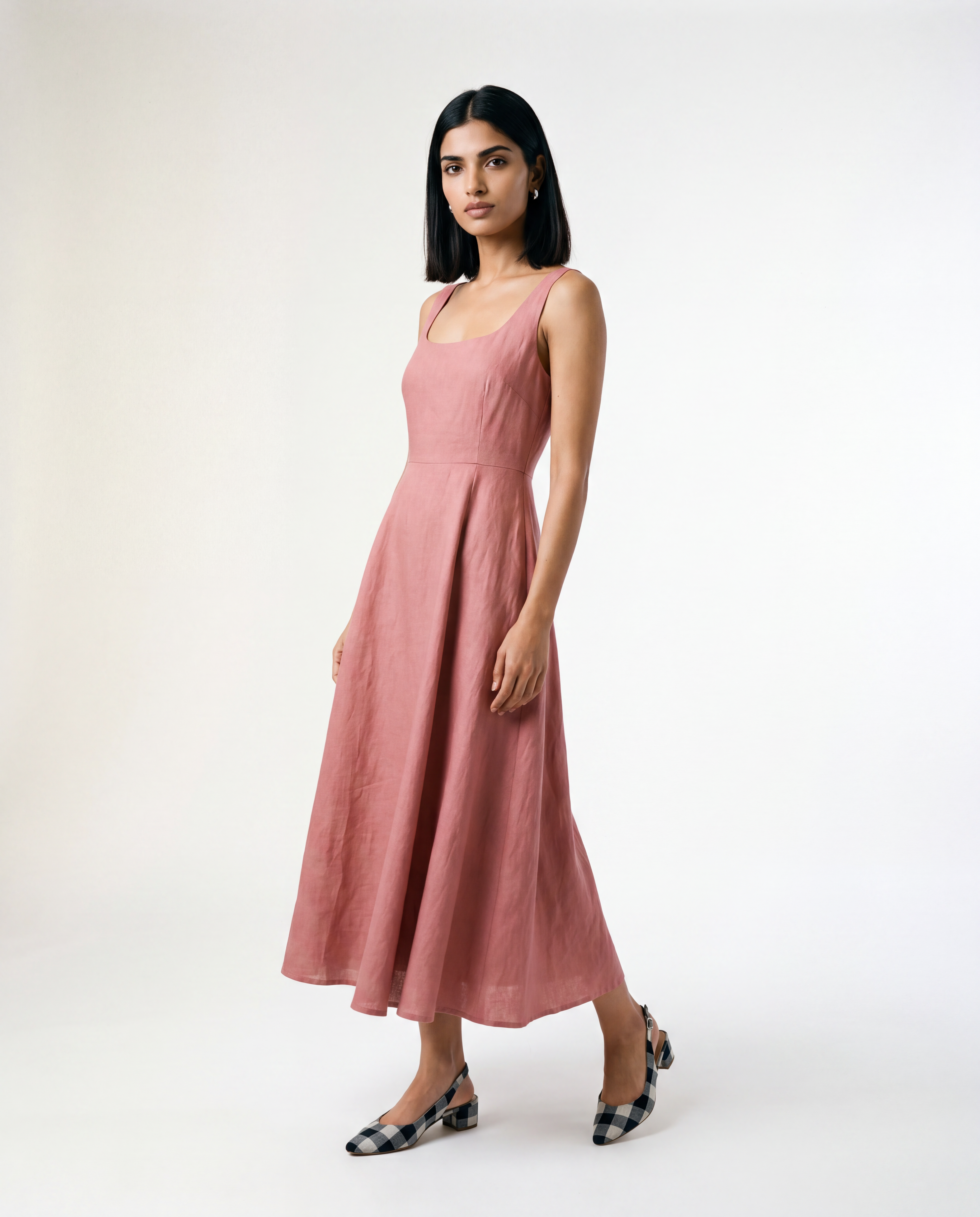 Sail Linen Dress - Pink