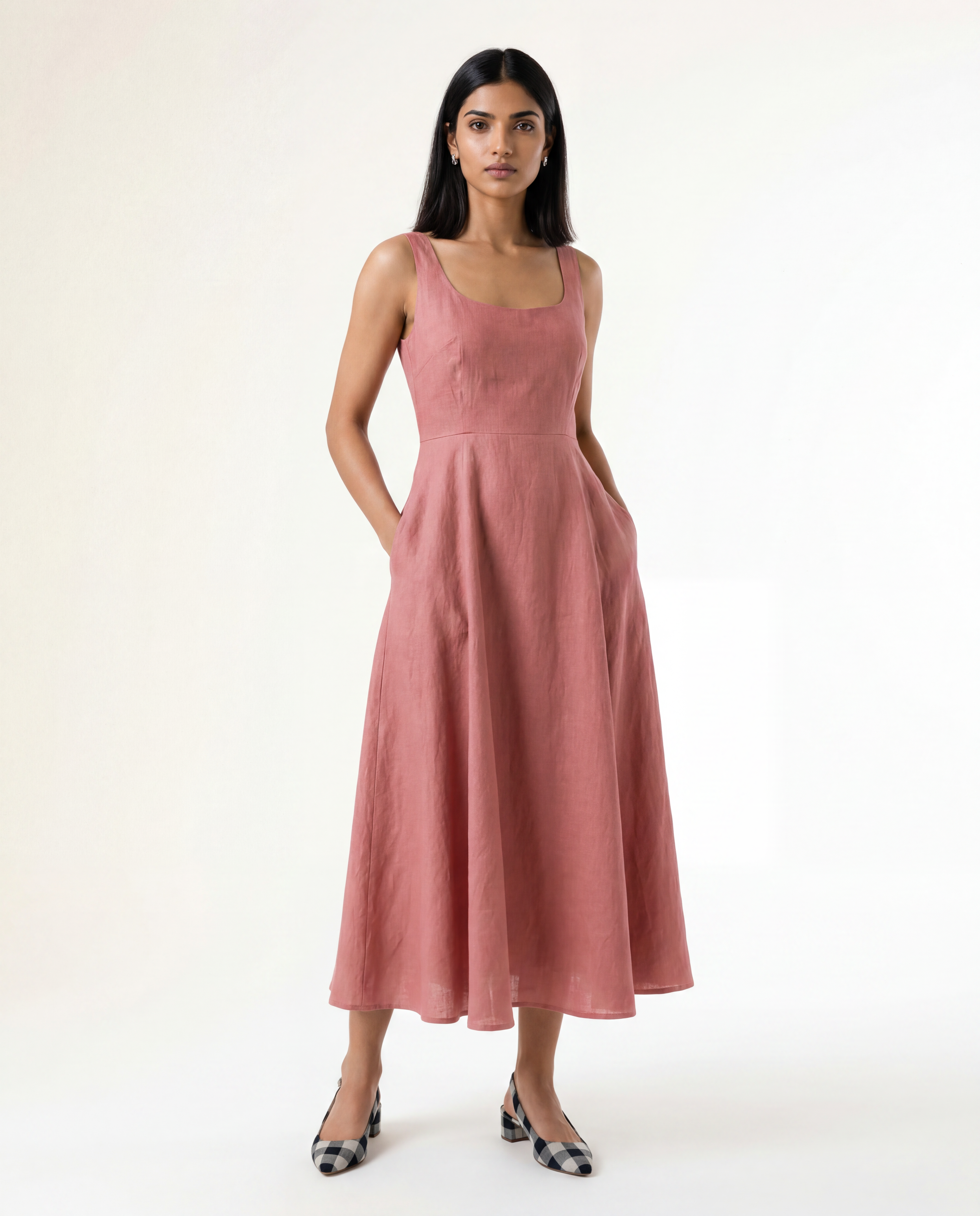 Sail Linen Dress - Pink