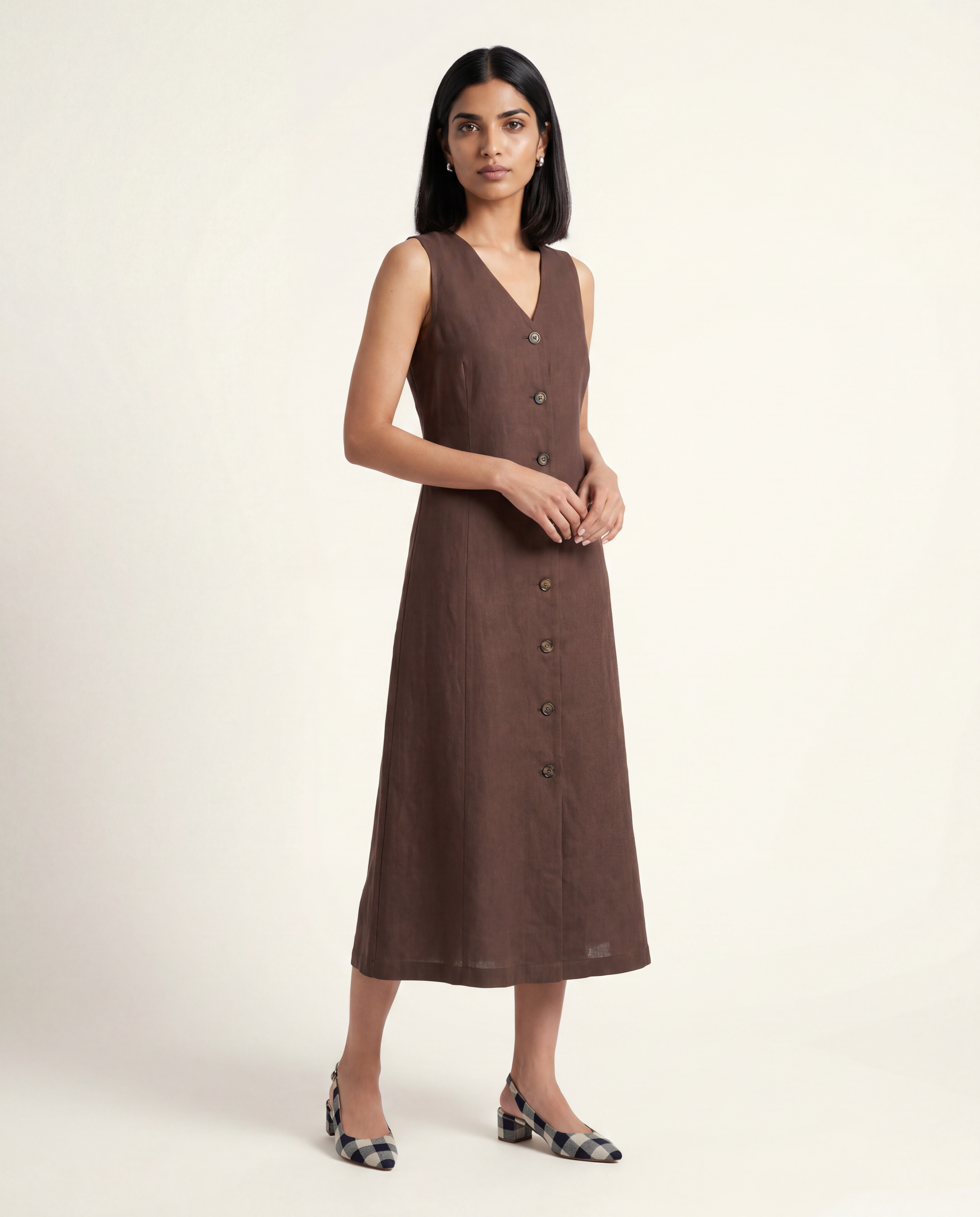 Serene Straight Dress - Coffee Brown