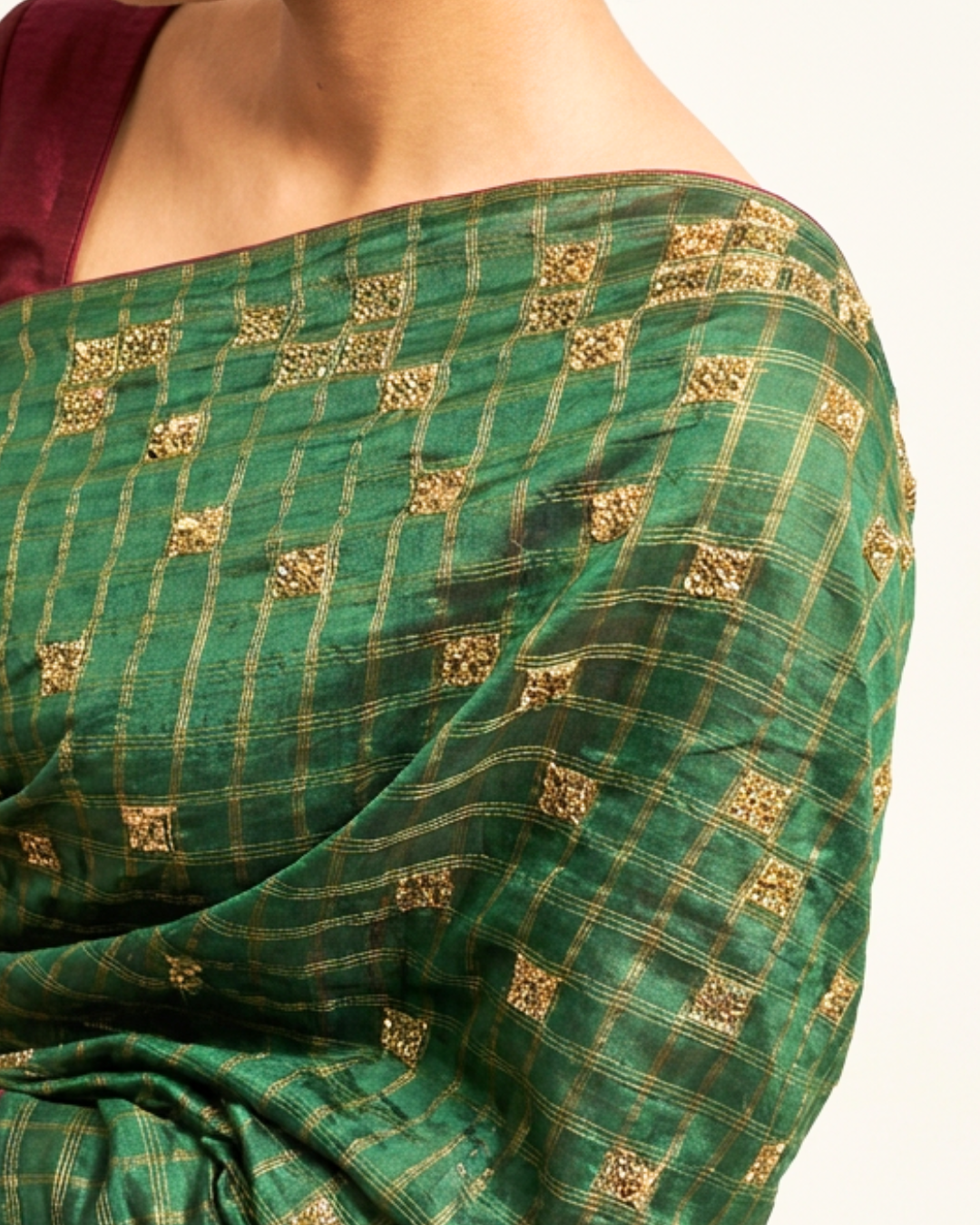 Siddhi Tissue Chanderi Saree - Green