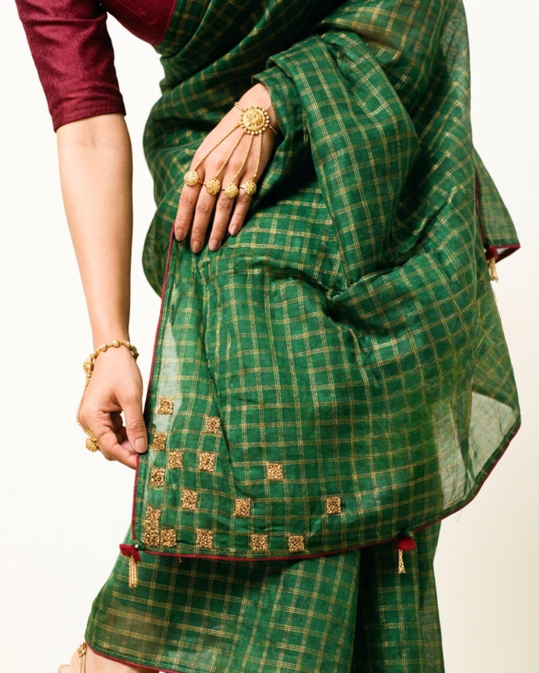Siddhi Tissue Chanderi Saree - Green
