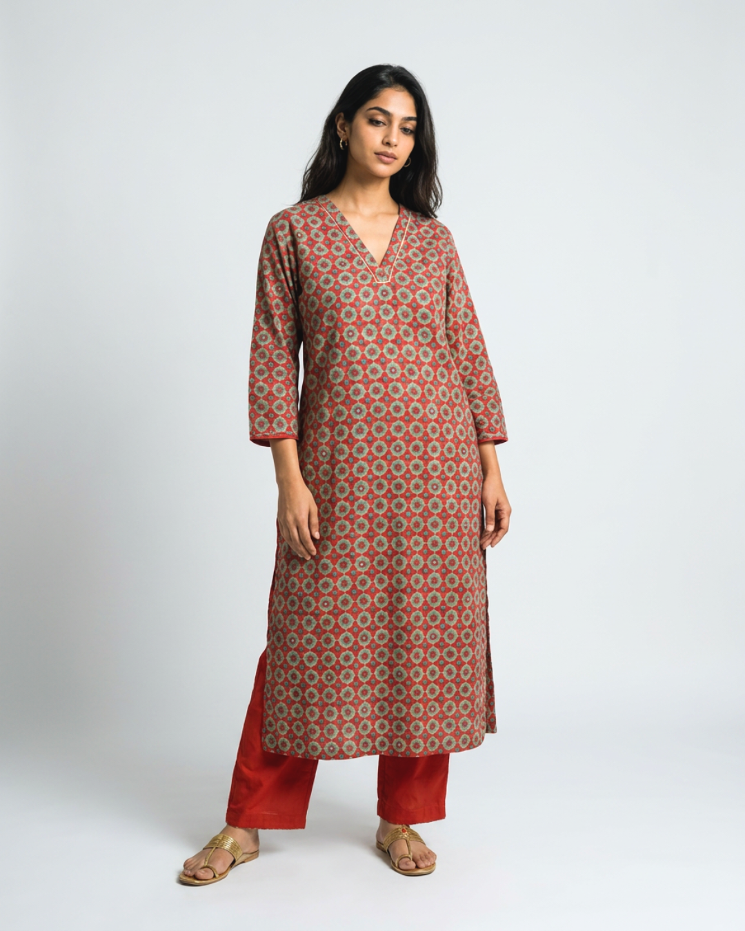 Vaani Mul Kurta - Crimson Red