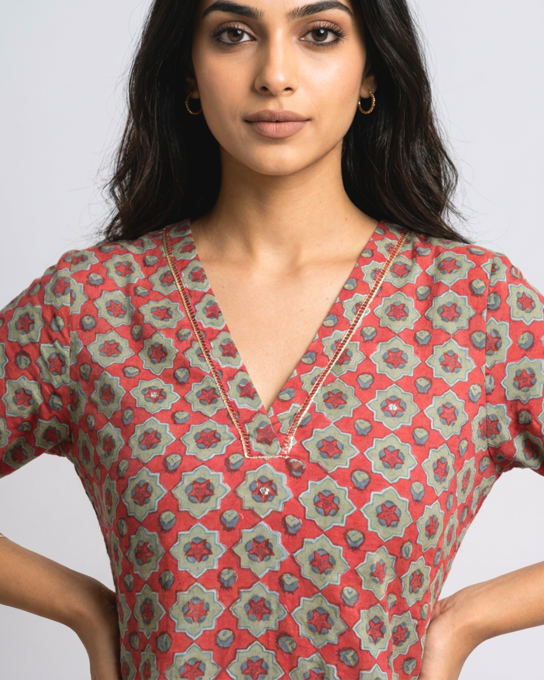 Vaani Mul Kurta - Crimson Red