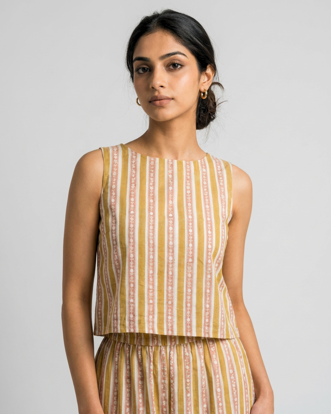 Varsha Mul Top - Mustard & Pink